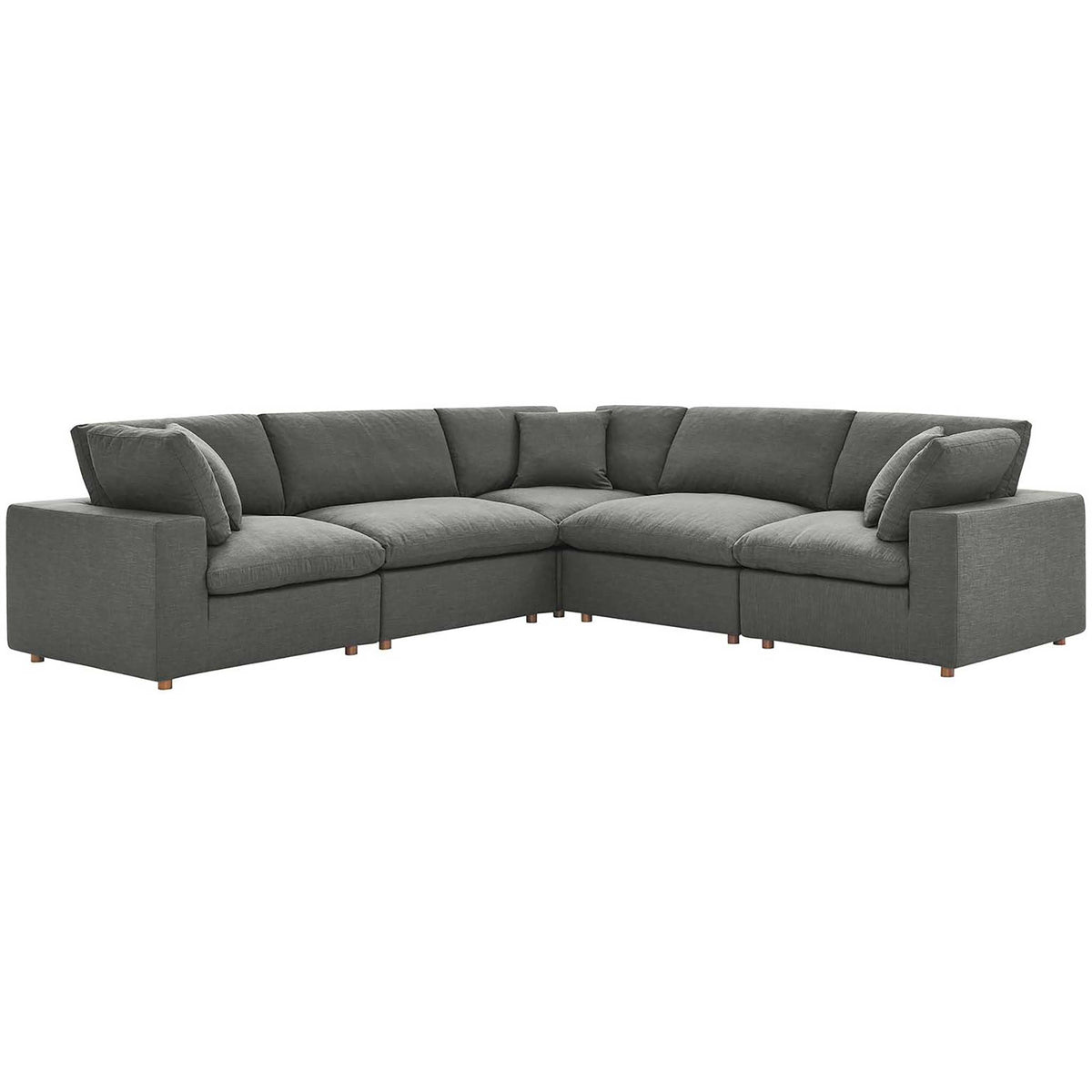 Carmen 5 Piece Modular Sectional Sofa Gray