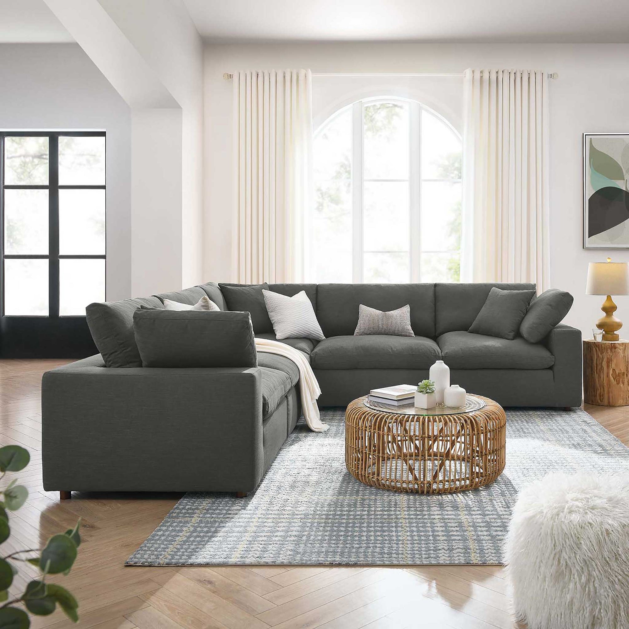 Carmen 5 Piece Modular Sectional Sofa Gray