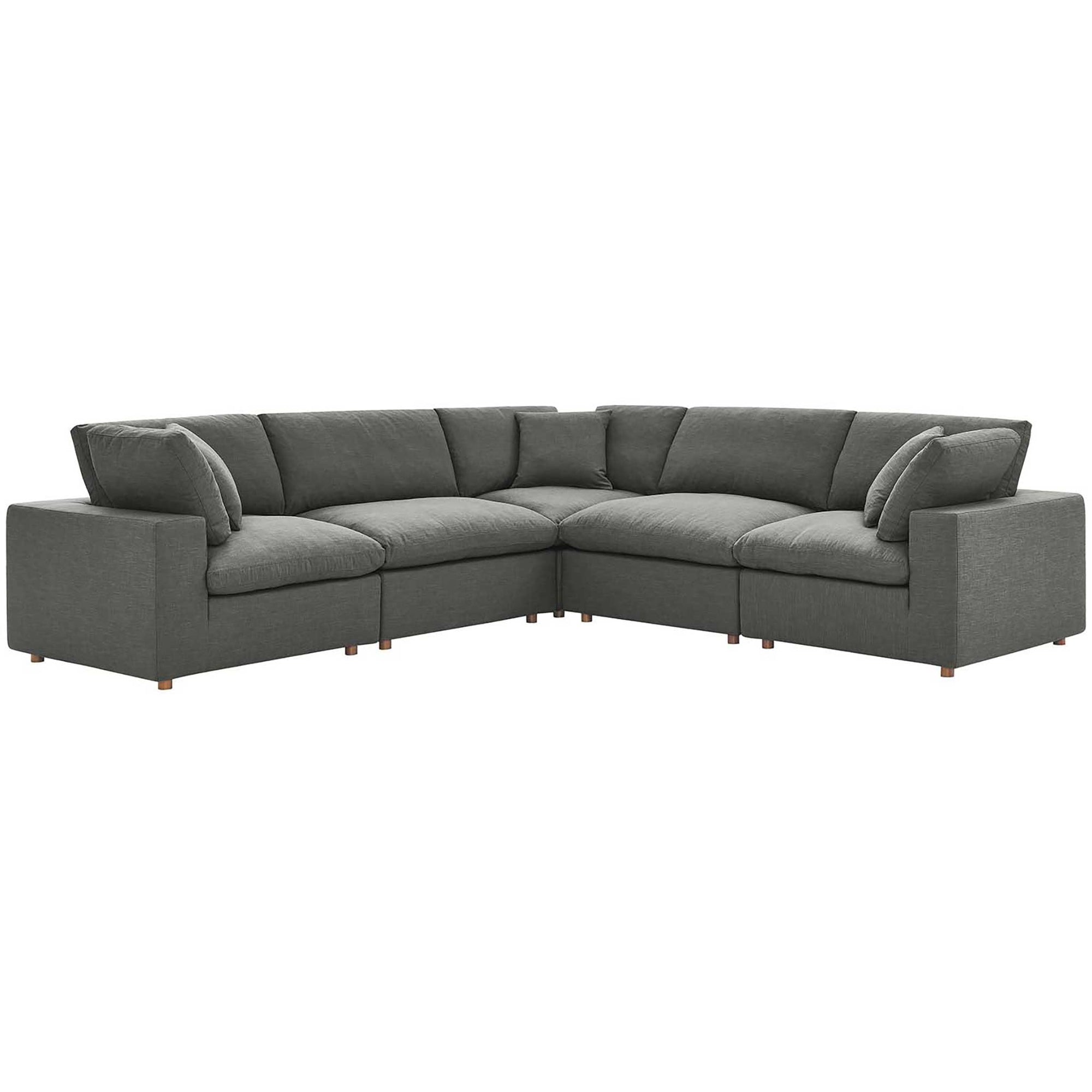 Carmen 5 Piece Modular Sectional Sofa Gray