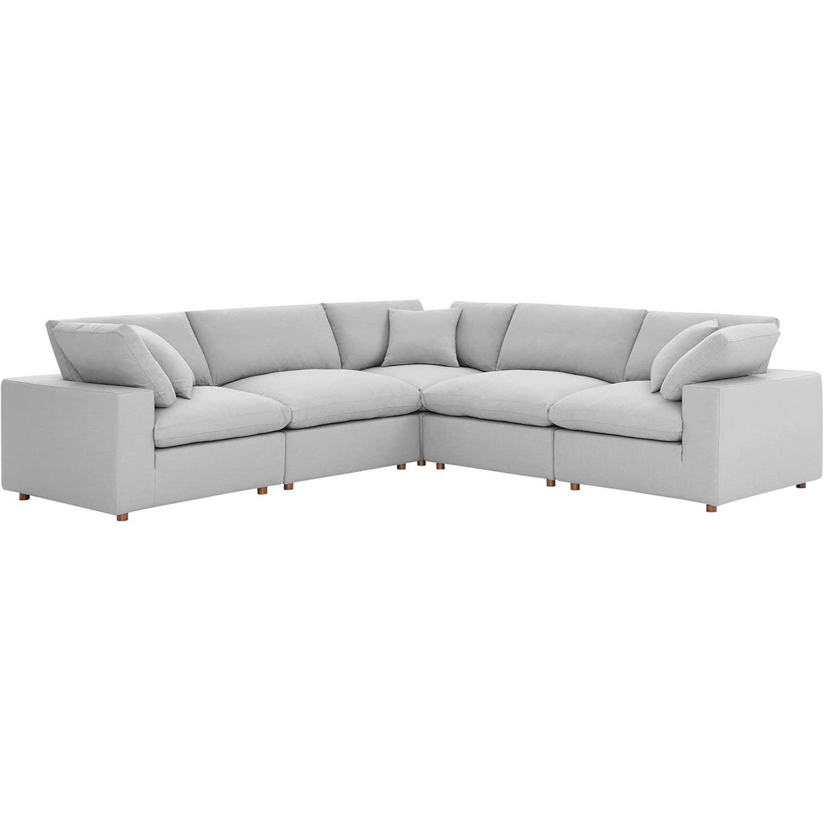 Carmen 5 Piece Modular Sectional Sofa Light Gray