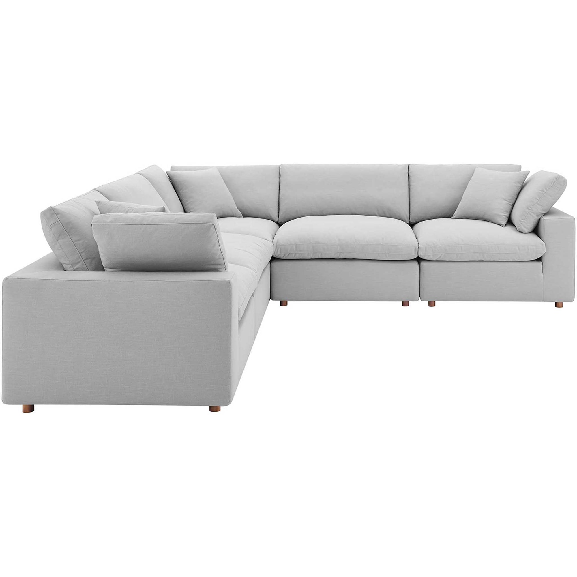 Carmen 5 Piece Modular Sectional Sofa Light Gray