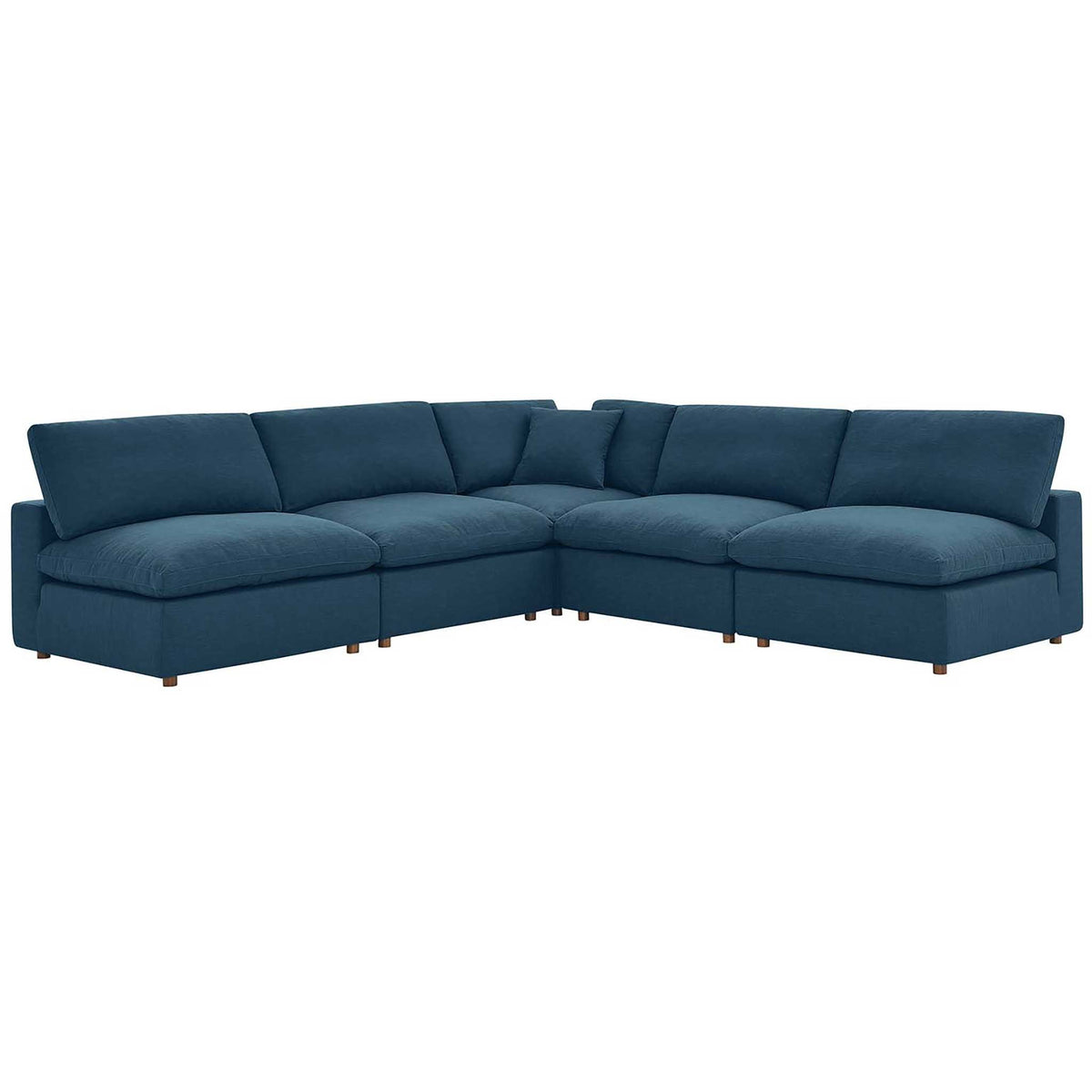 Carmen 5 Piece Armless Modular Sofa Azure