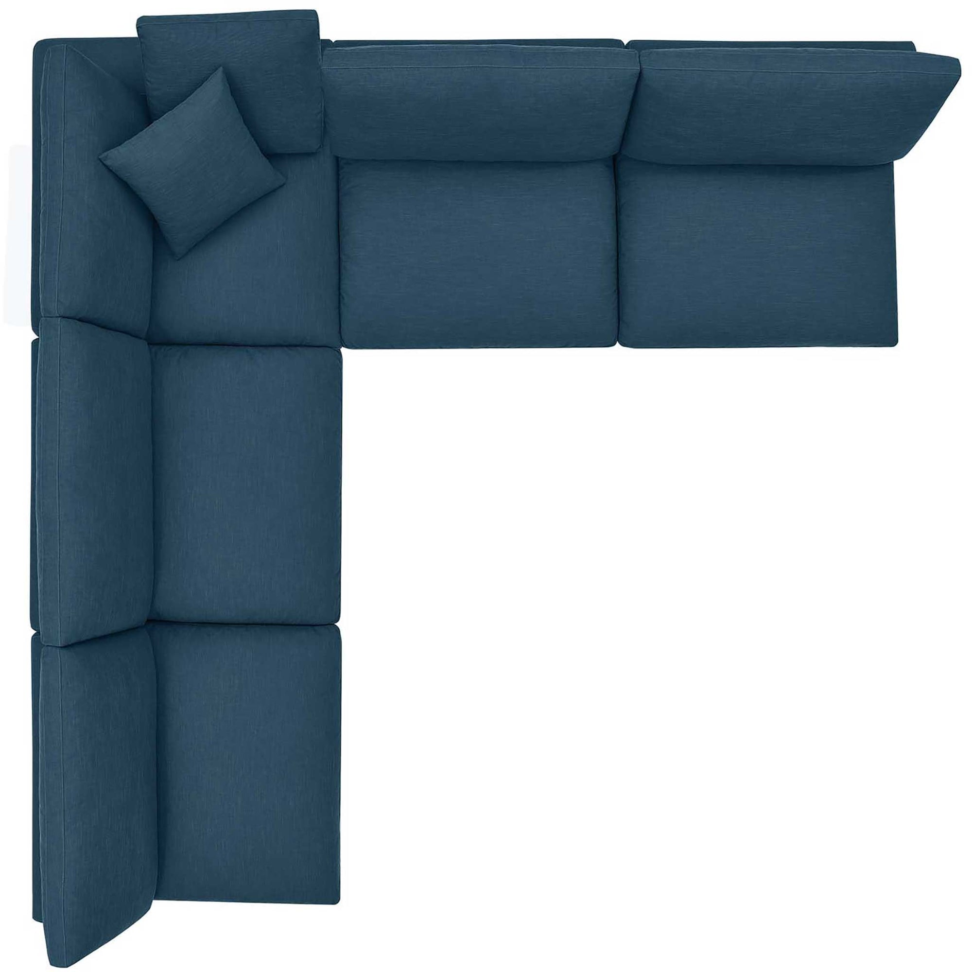 Carmen 5 Piece Armless Modular Sofa Azure