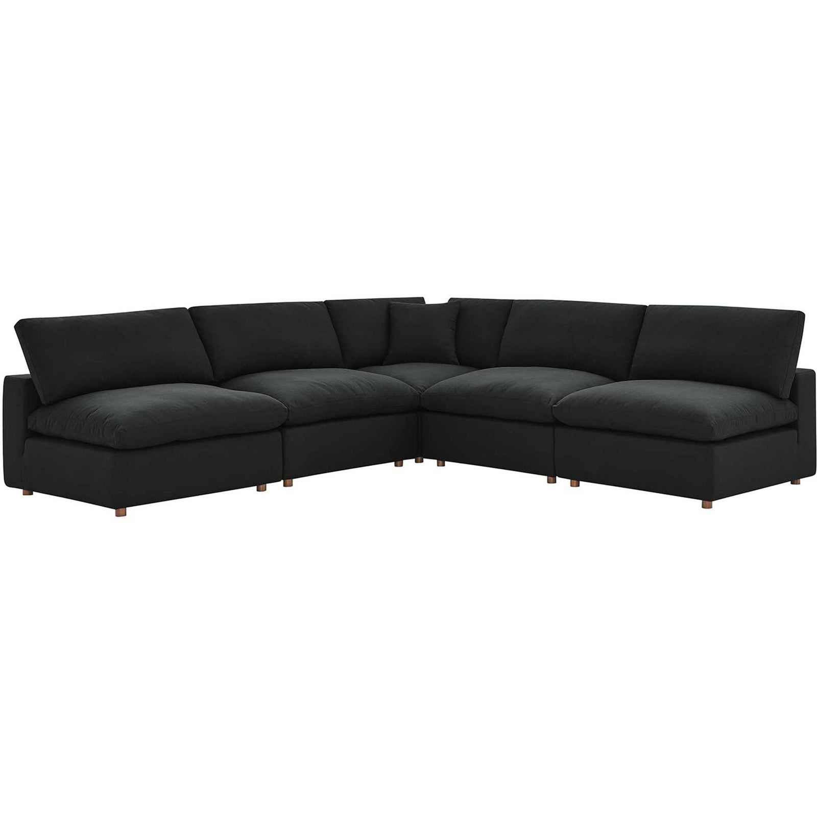 Carmen 5 Piece Armless Modular Sofa Black