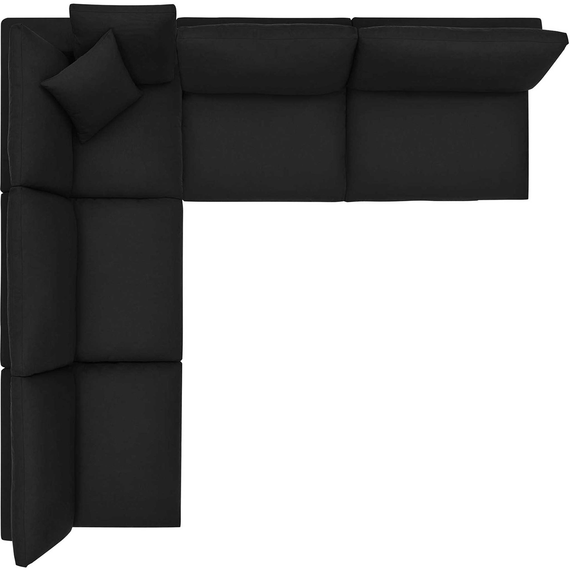 Carmen 5 Piece Armless Modular Sofa Black