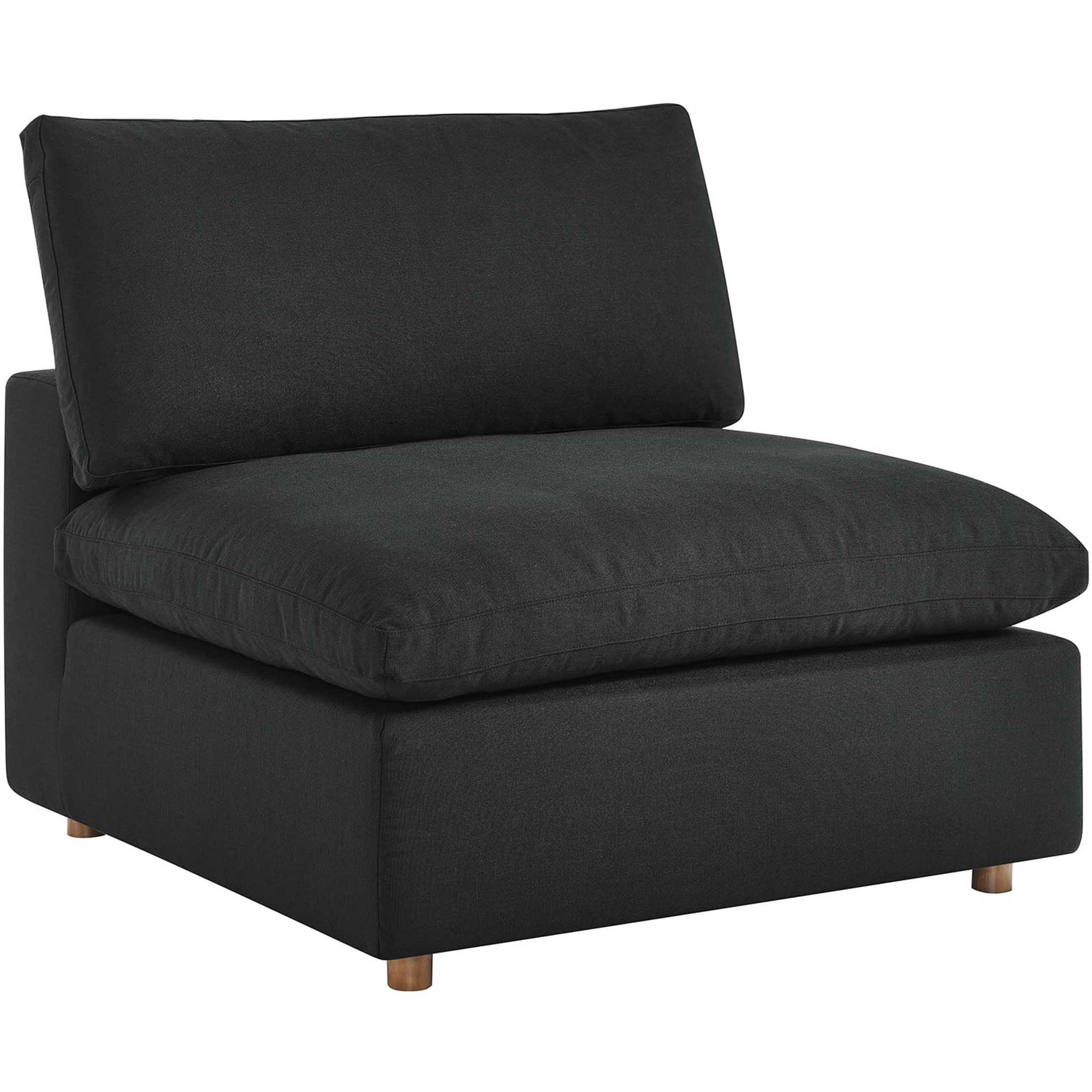 Carmen 5 Piece Armless Modular Sofa Black