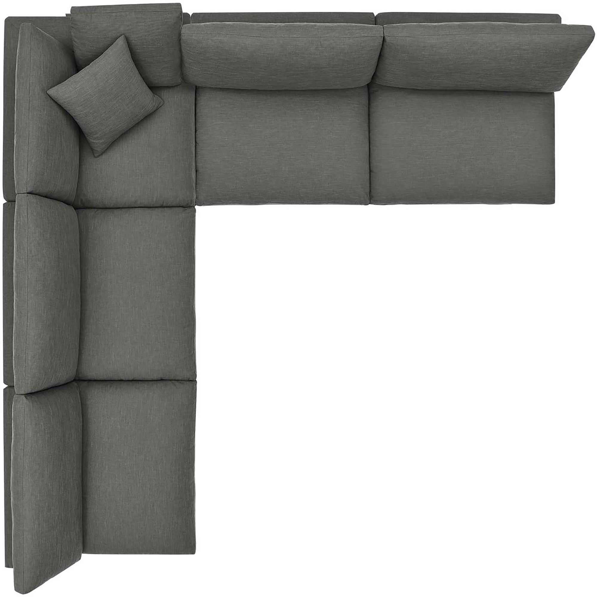 Carmen 5 Piece Armless Modular Sofa Gray