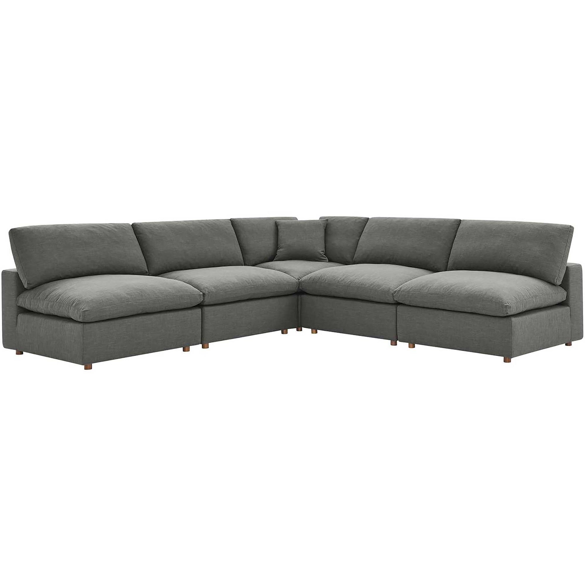 Carmen 5 Piece Armless Modular Sofa Gray