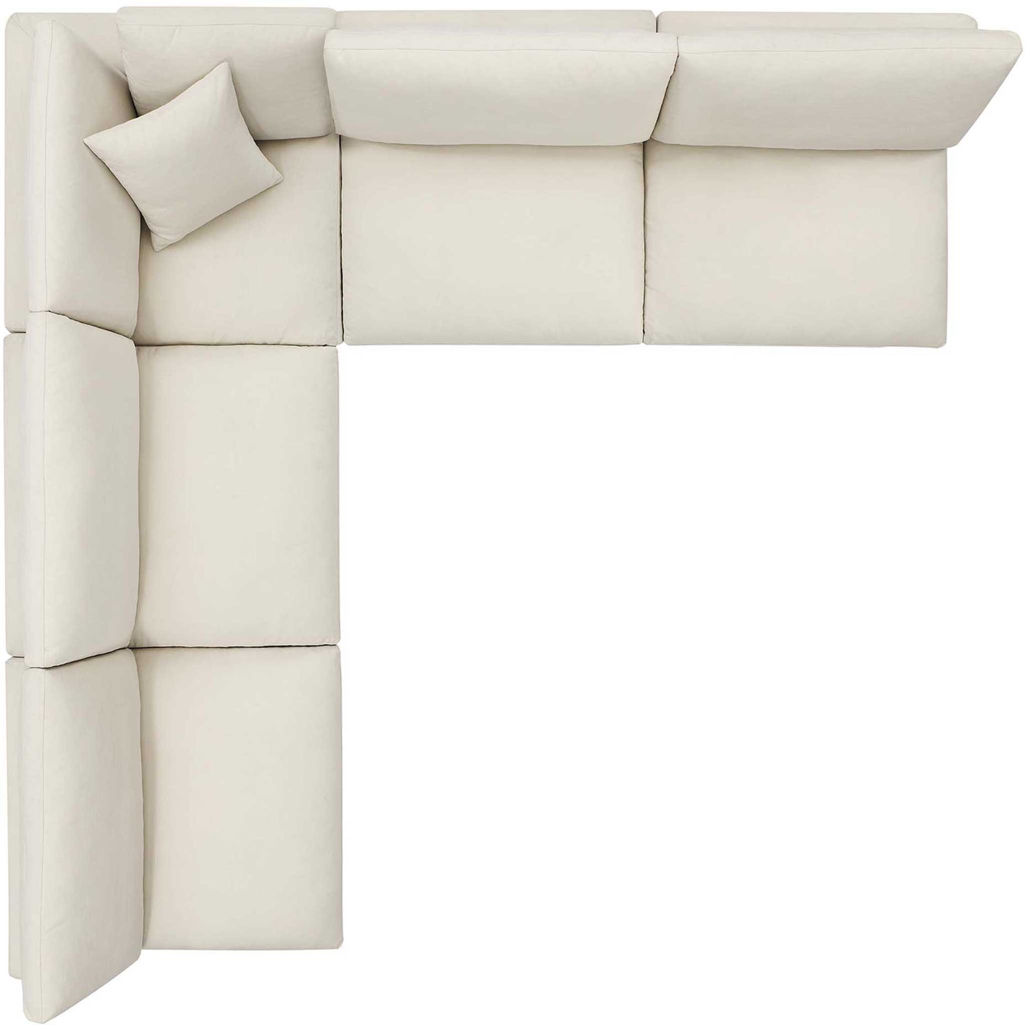 Carmen 5 Piece Armless Modular Sofa Light Beige