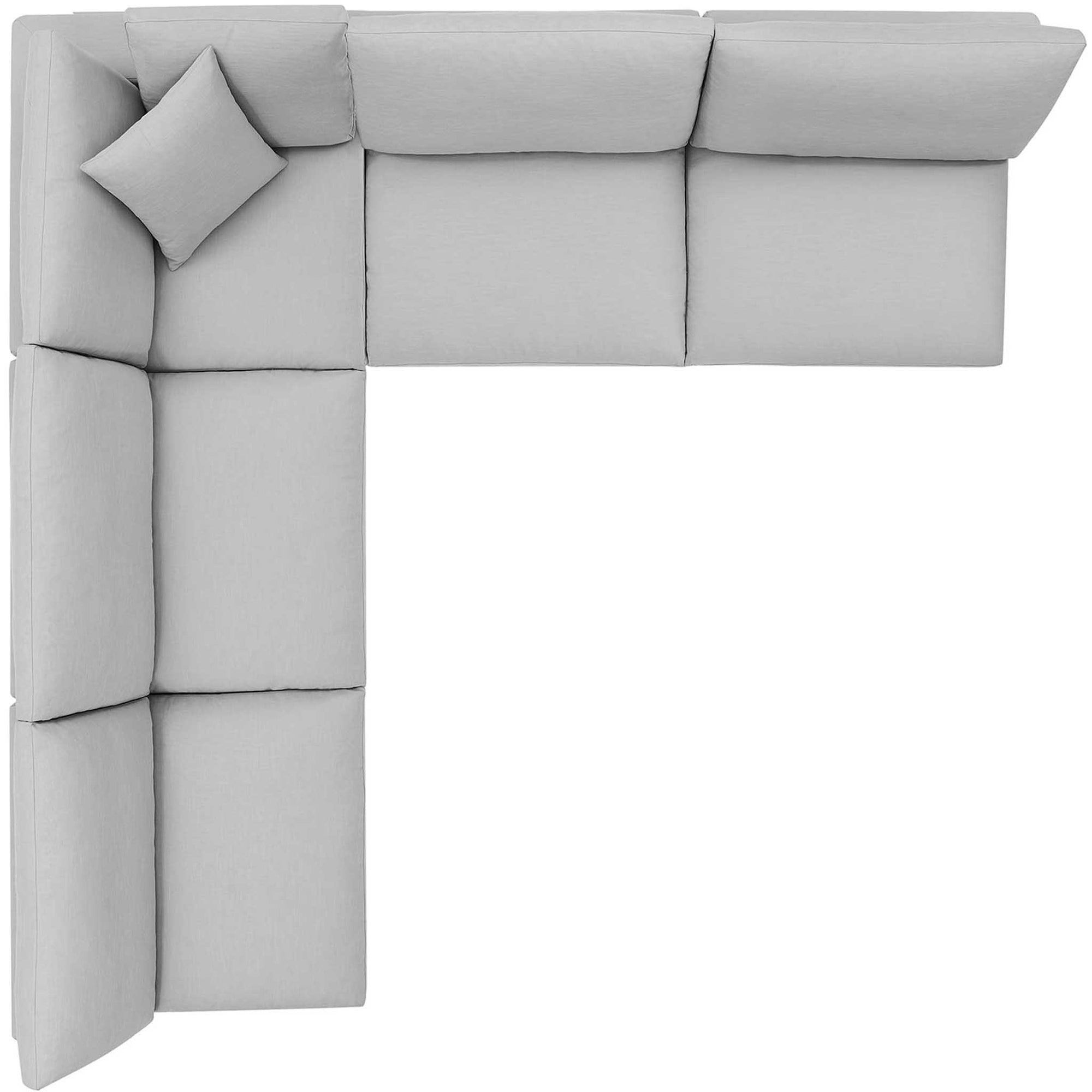 Carmen 5 Piece Armless Modular Sofa Light Gray