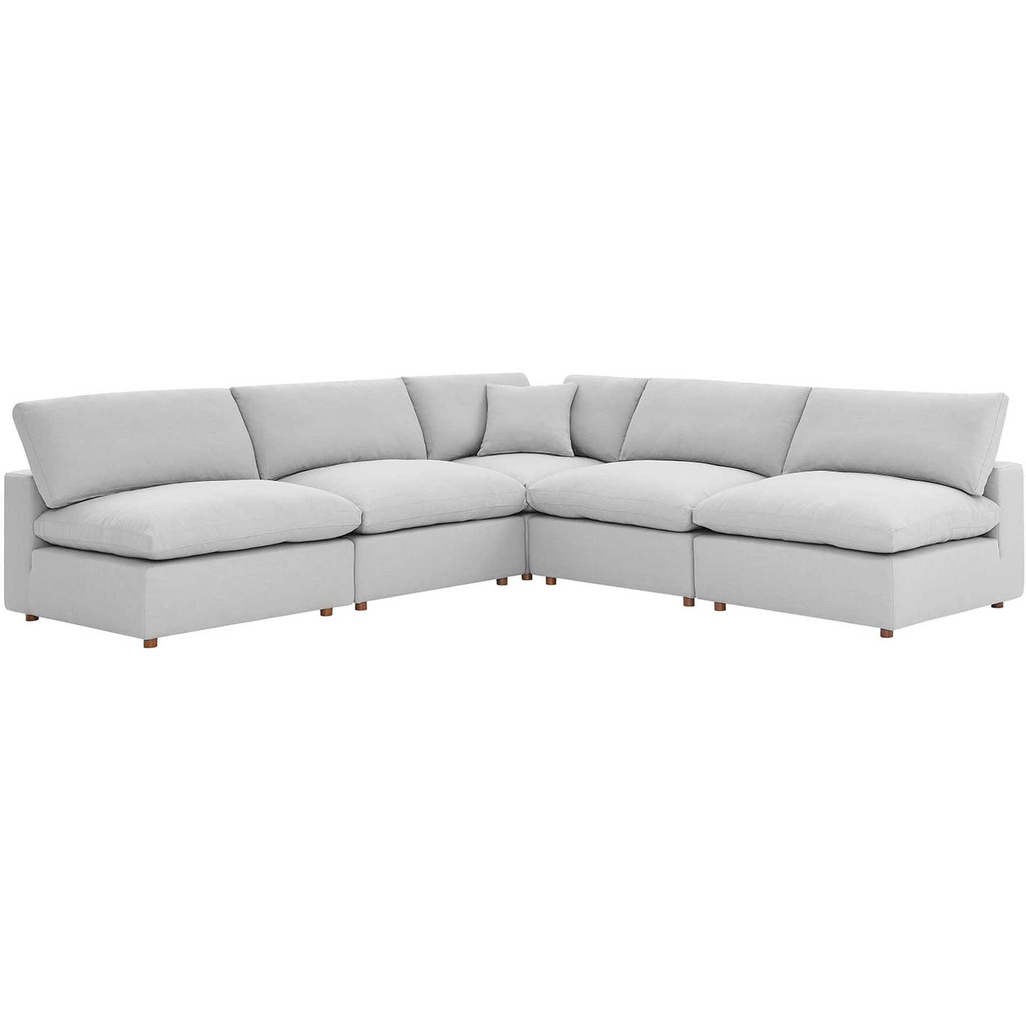 Carmen 5 Piece Armless Modular Sofa Light Gray