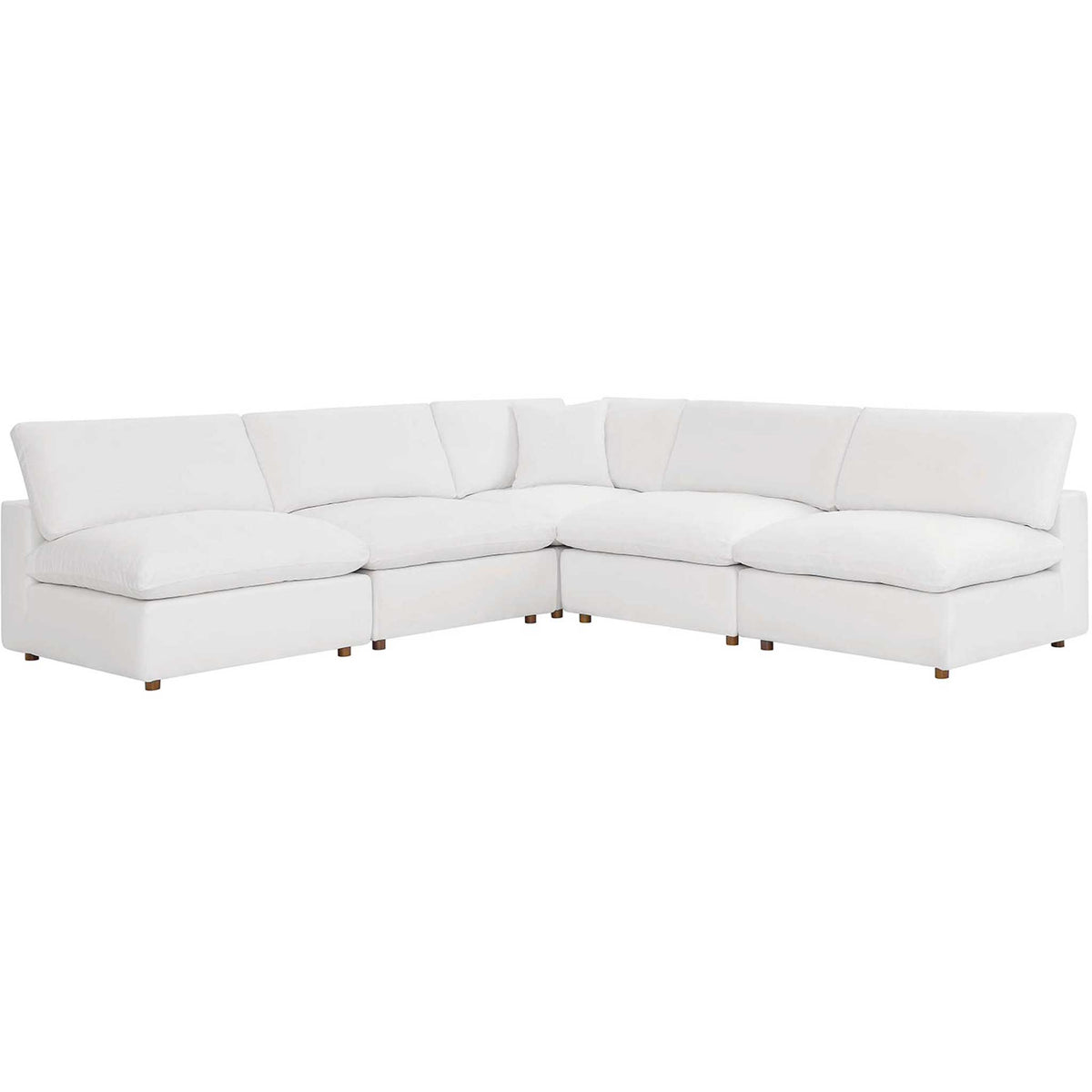 Carmen 5 Piece Armless Modular Sofa Pure White