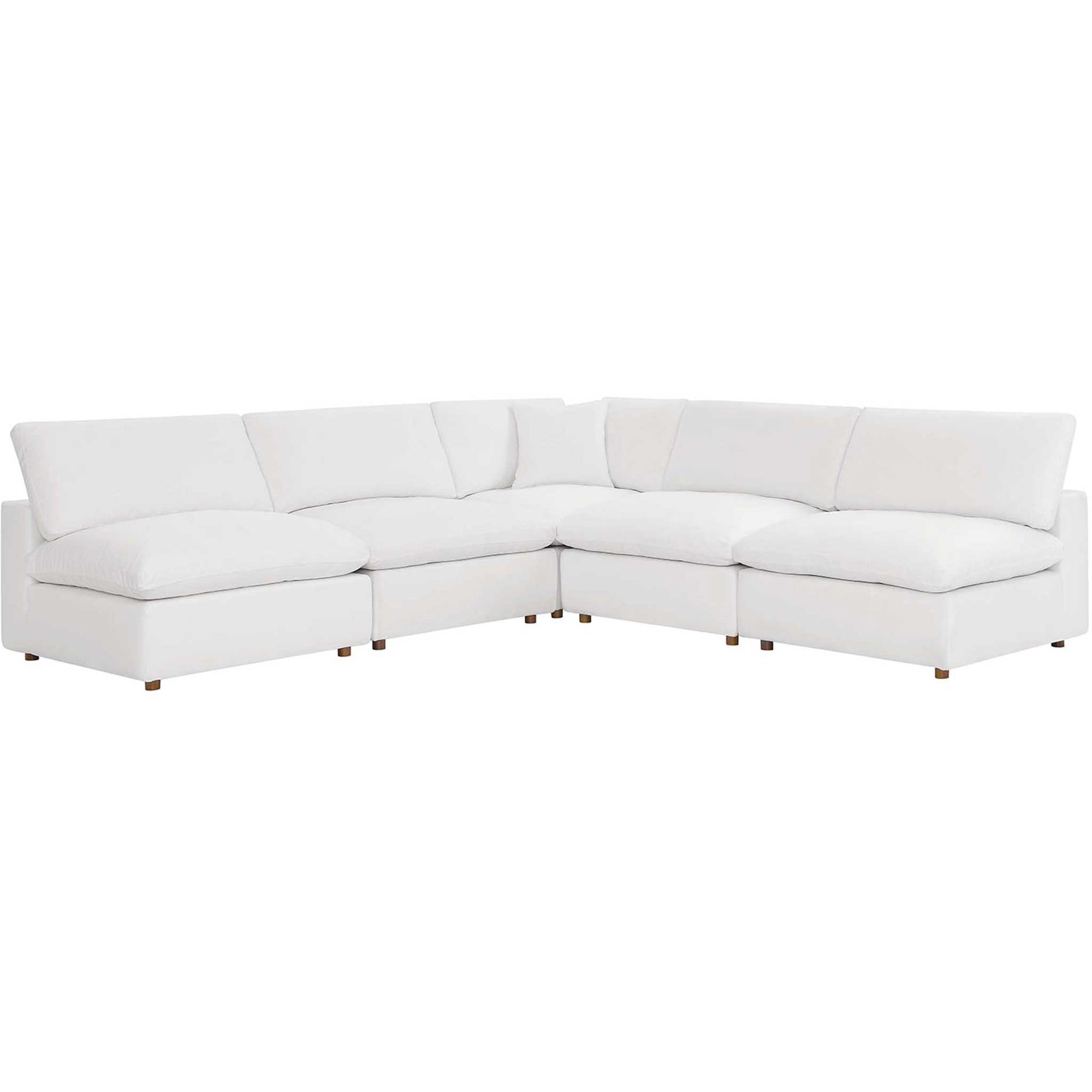 Carmen 5 Piece Armless Modular Sofa Pure White