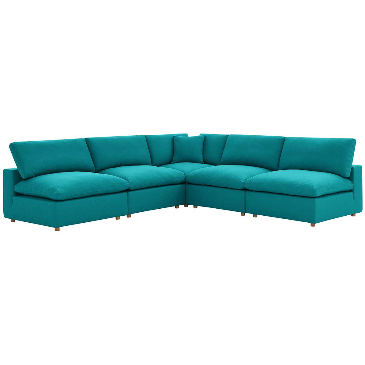 Carmen 5 Piece Armless Modular Sofa Teal