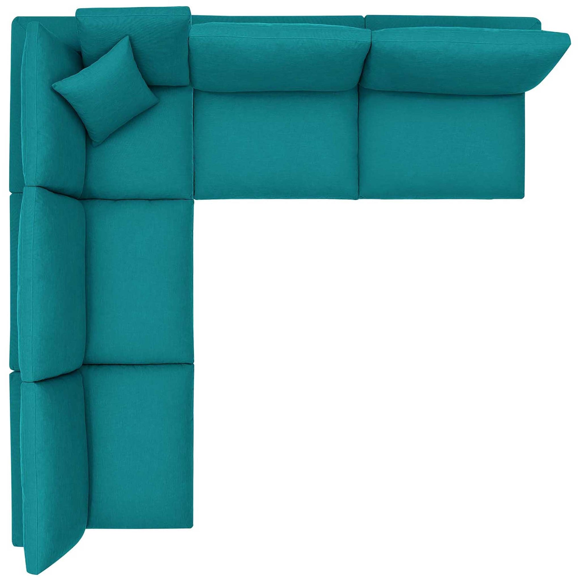 Carmen 5 Piece Armless Modular Sofa Teal