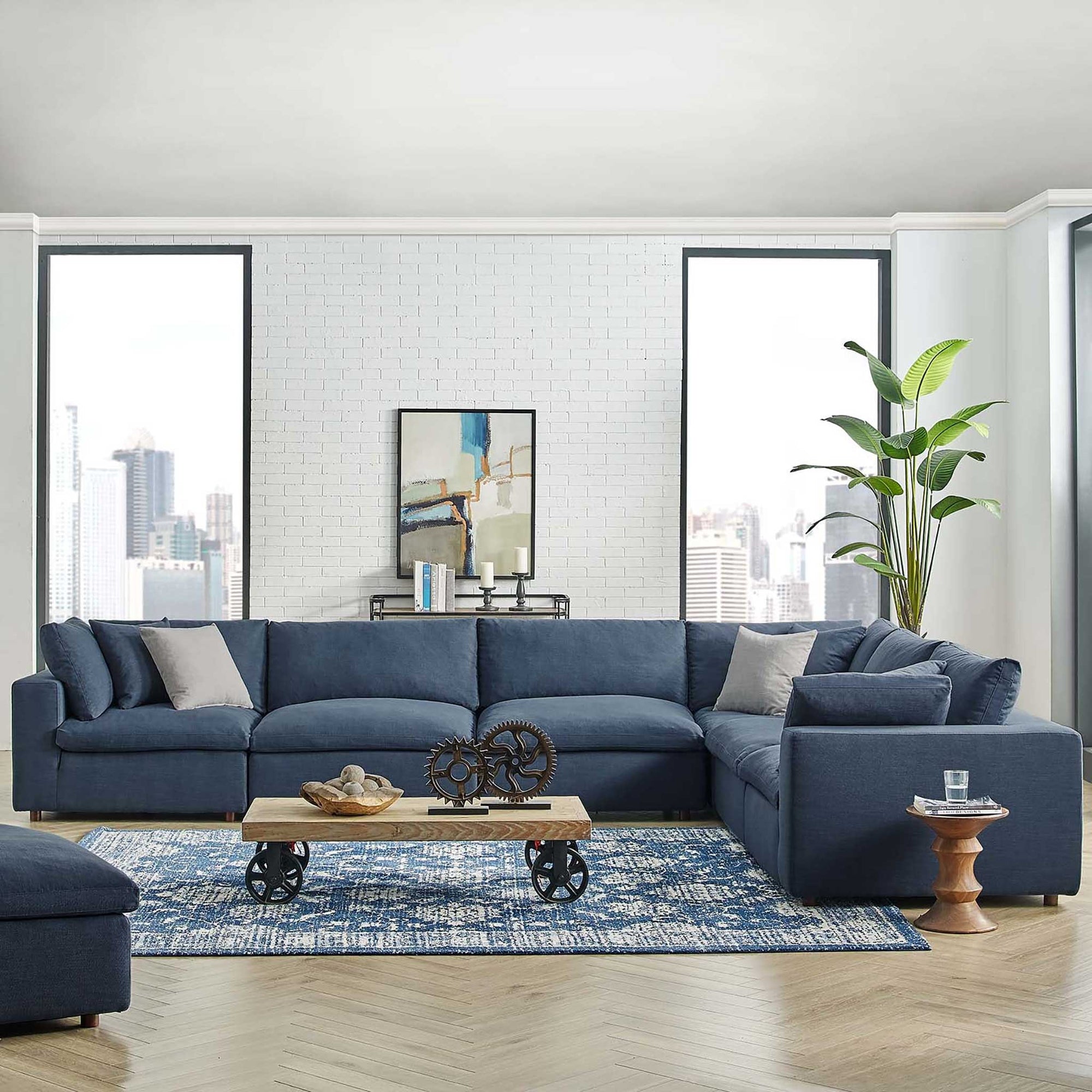 Carmen 6 Piece Modular Sectional Sofa Azure