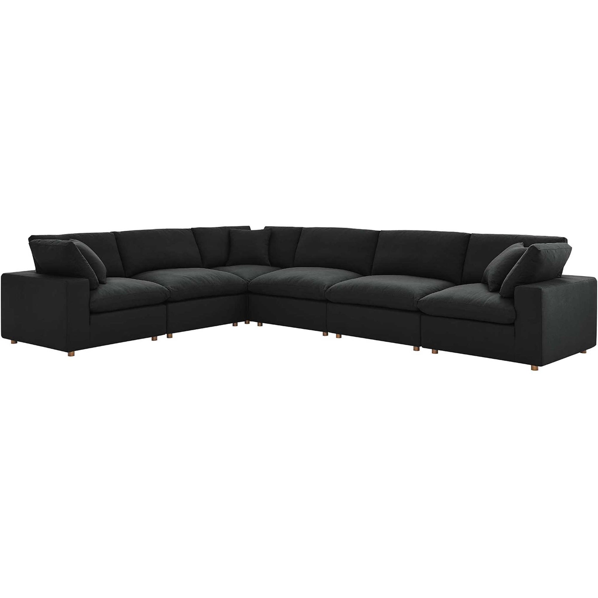 Carmen 6 Piece Modular Sectional Sofa Black