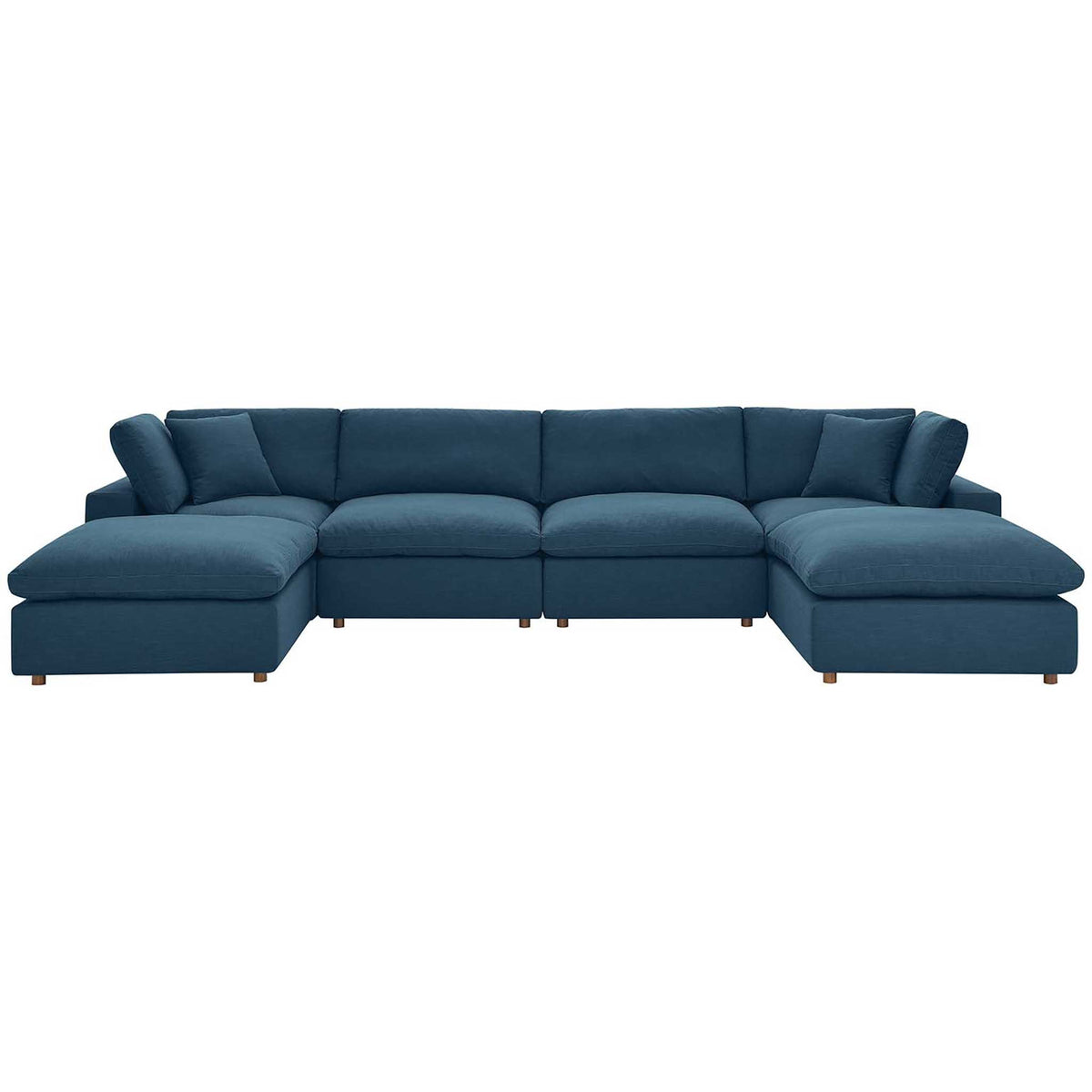 Carmen 6 Piece Modular Sofa with Ottomans Azure