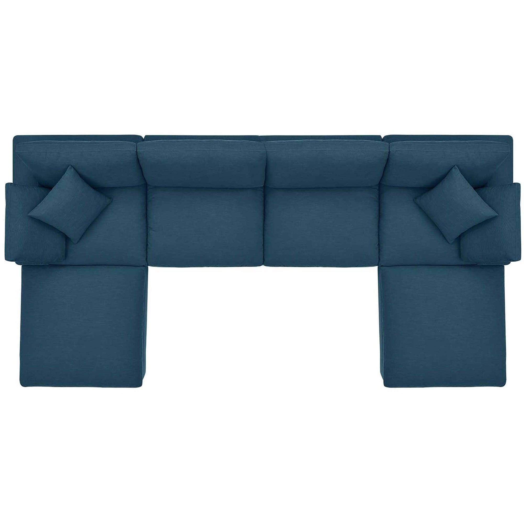 Carmen 6 Piece Modular Sofa with Ottomans Azure