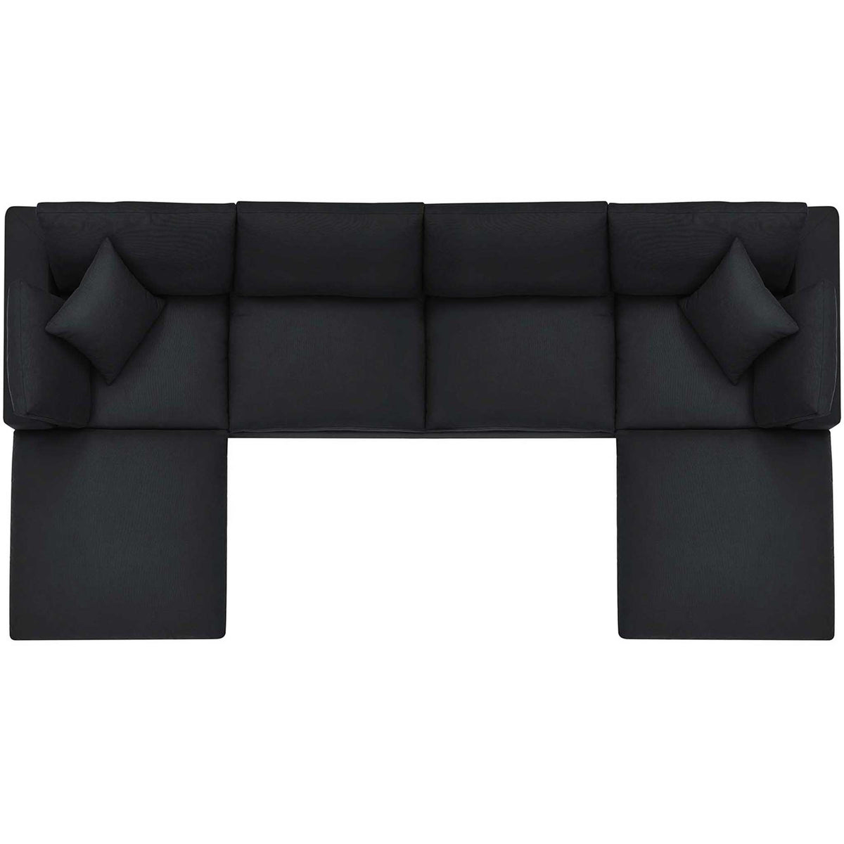 Carmen 6 Piece Modular Sofa with Ottomans Black