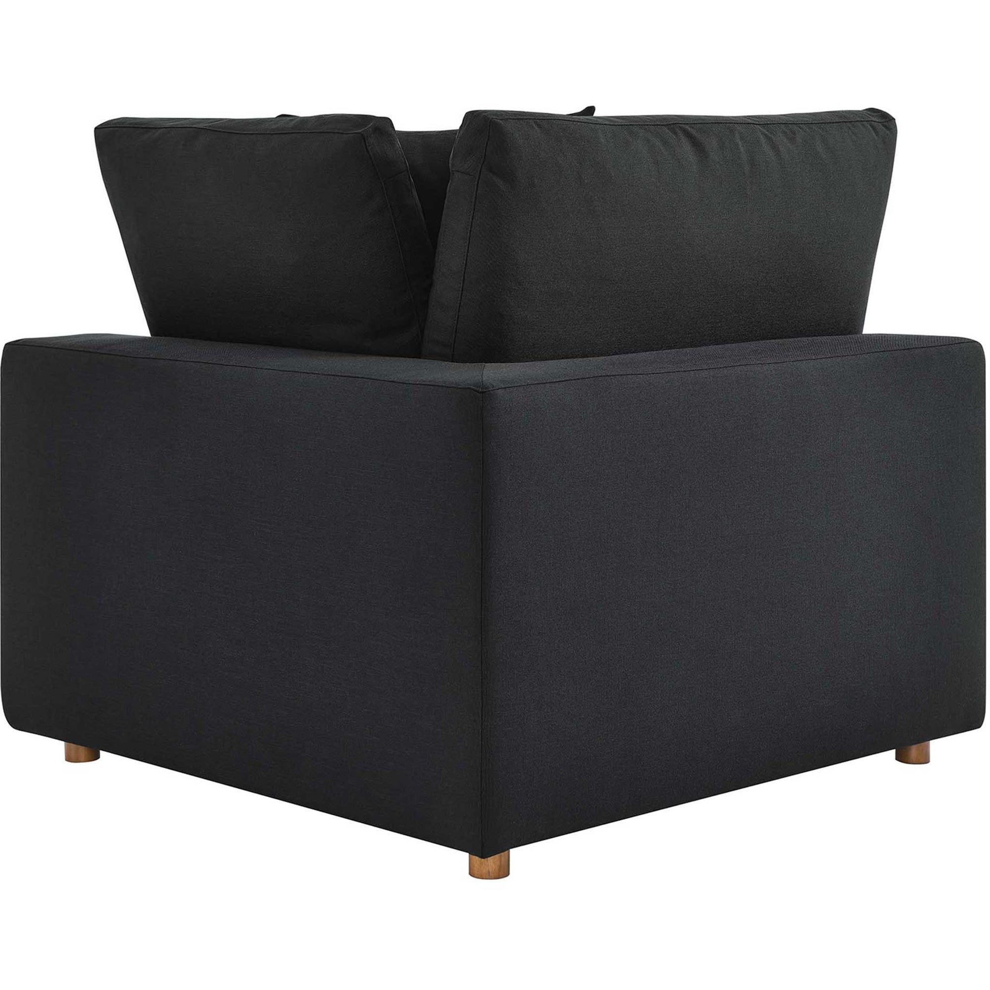 Carmen 6 Piece Modular Sofa with Ottomans Black