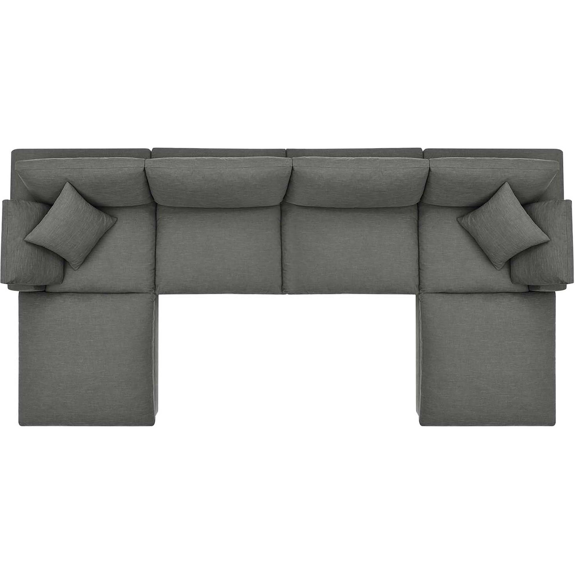 Carmen 6 Piece Modular Sofa with Ottomans Gray