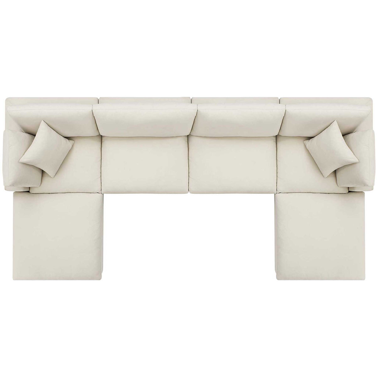 Carmen 6 Piece Modular Sofa with Ottomans Light Beige