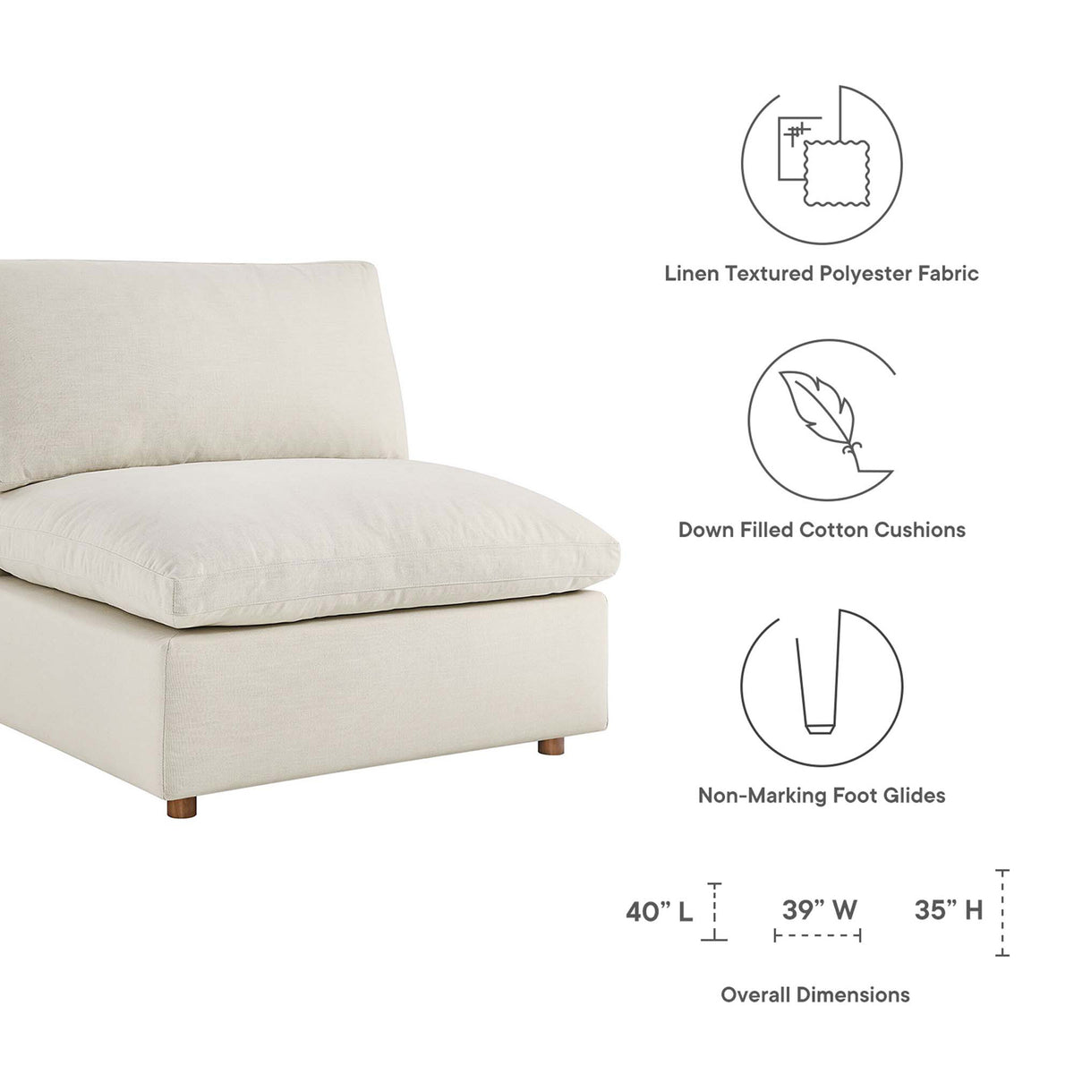 Comino 6 Piece Modular Sofa with Ottomans Light Beige