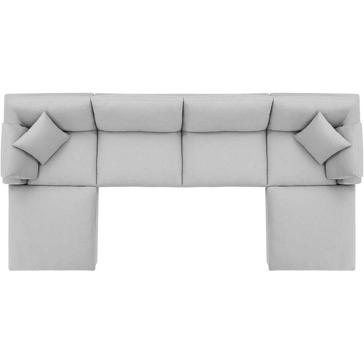 Carmen 6 Piece Modular Sofa with Ottomans Light Gray