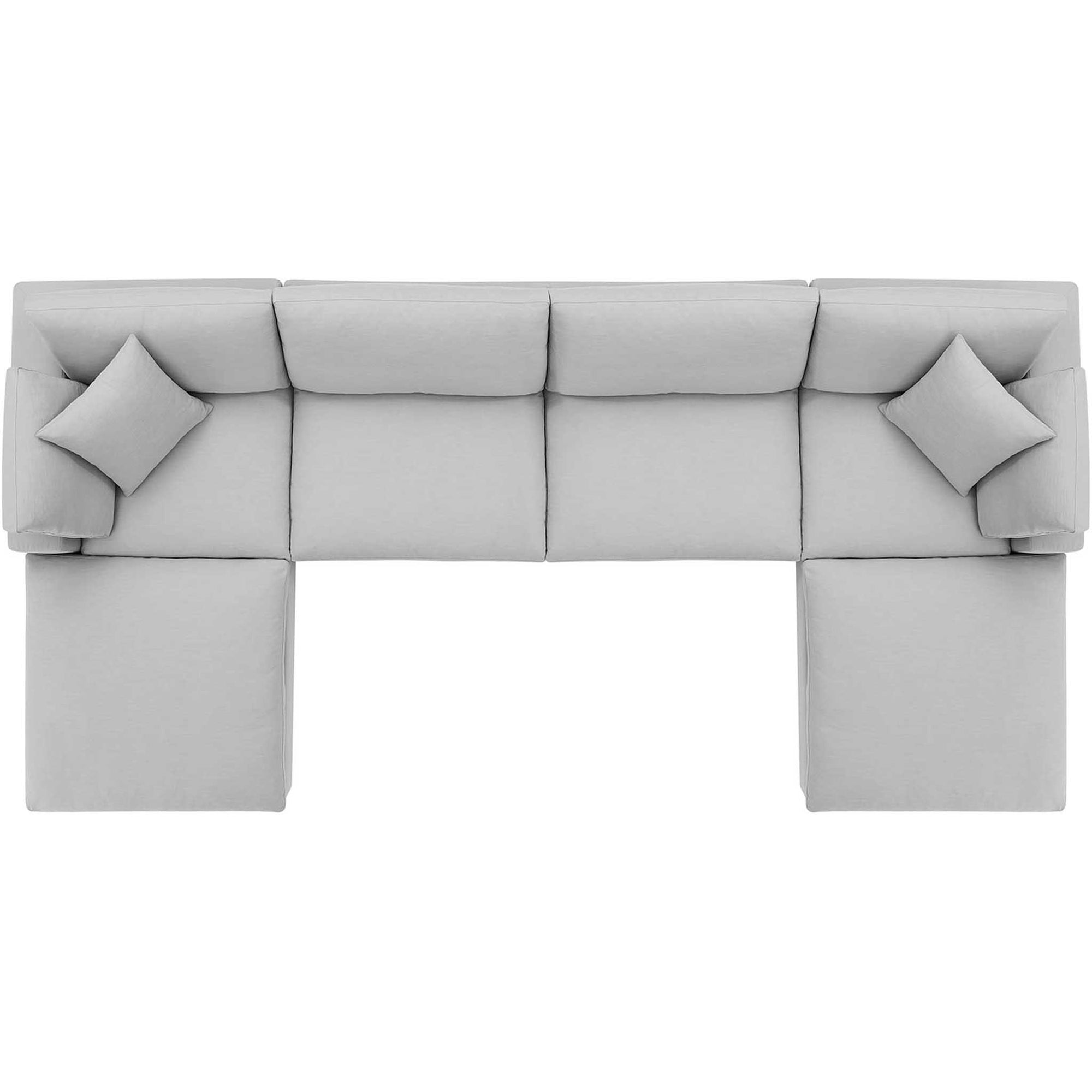 Carmen 6 Piece Modular Sofa with Ottomans Light Gray