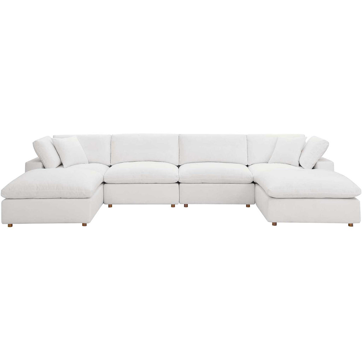 Carmen 6 Piece Modular Sofa with Ottomans Pure White