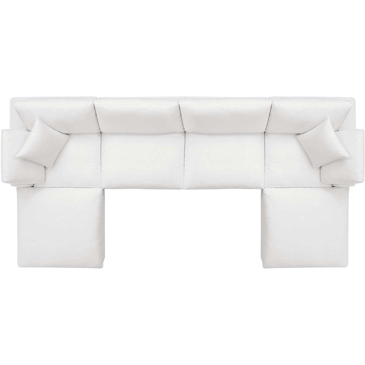 Carmen 6 Piece Modular Sofa with Ottomans Pure White