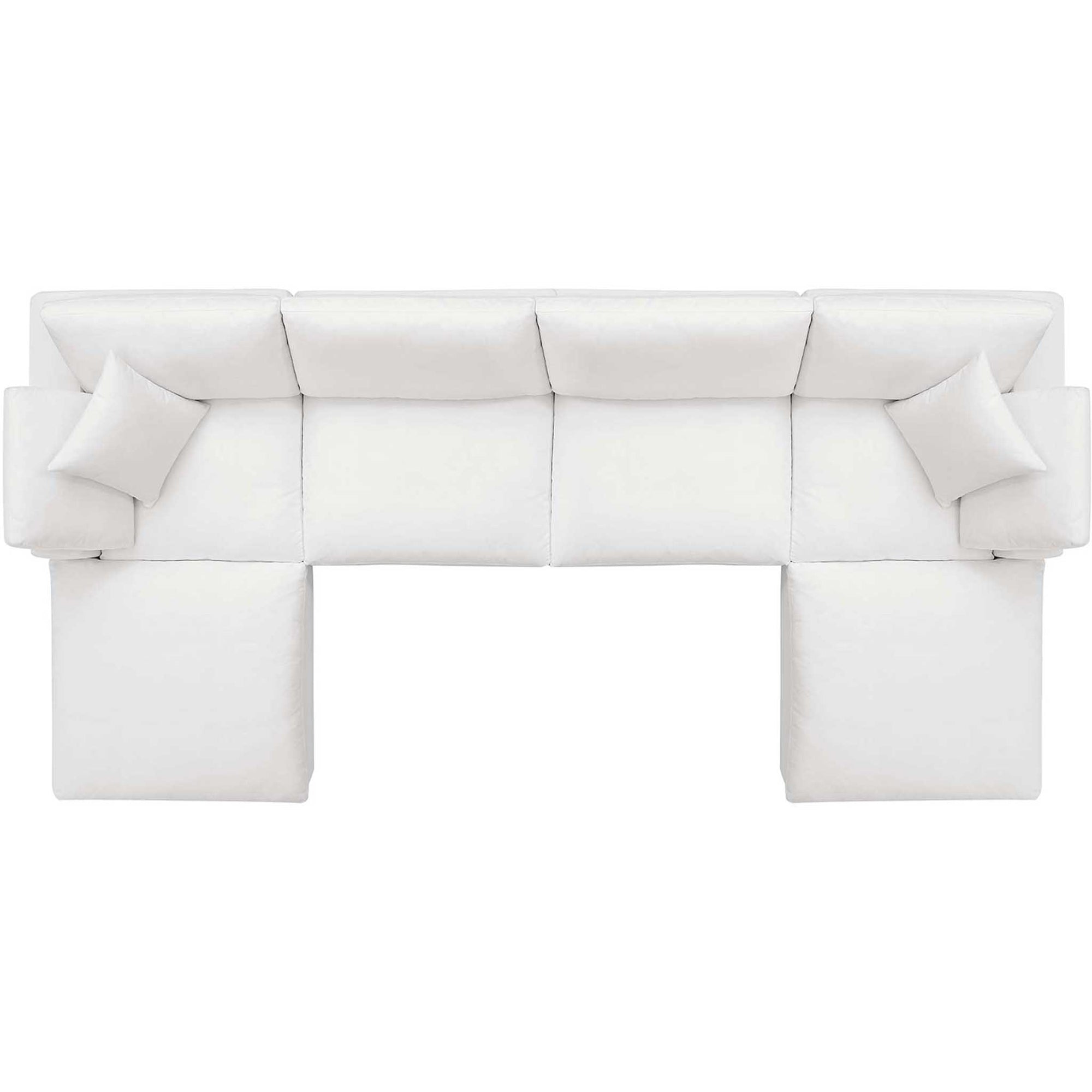 Carmen 6 Piece Modular Sofa with Ottomans Pure White