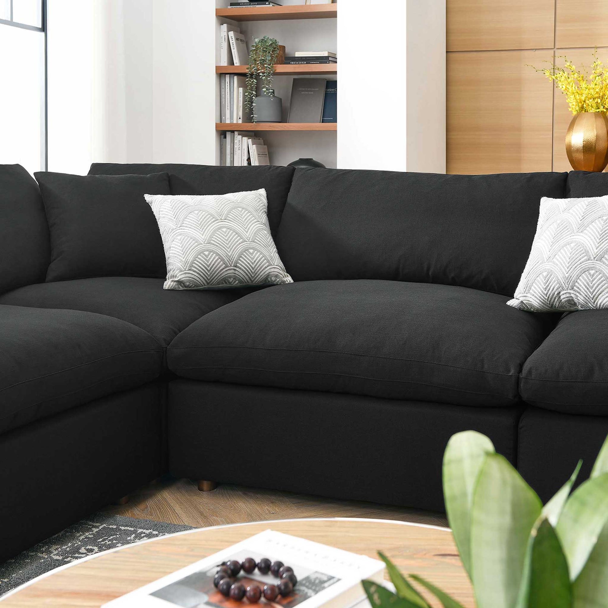 Carmen 8 Piece Modular Sectional Sofa Black