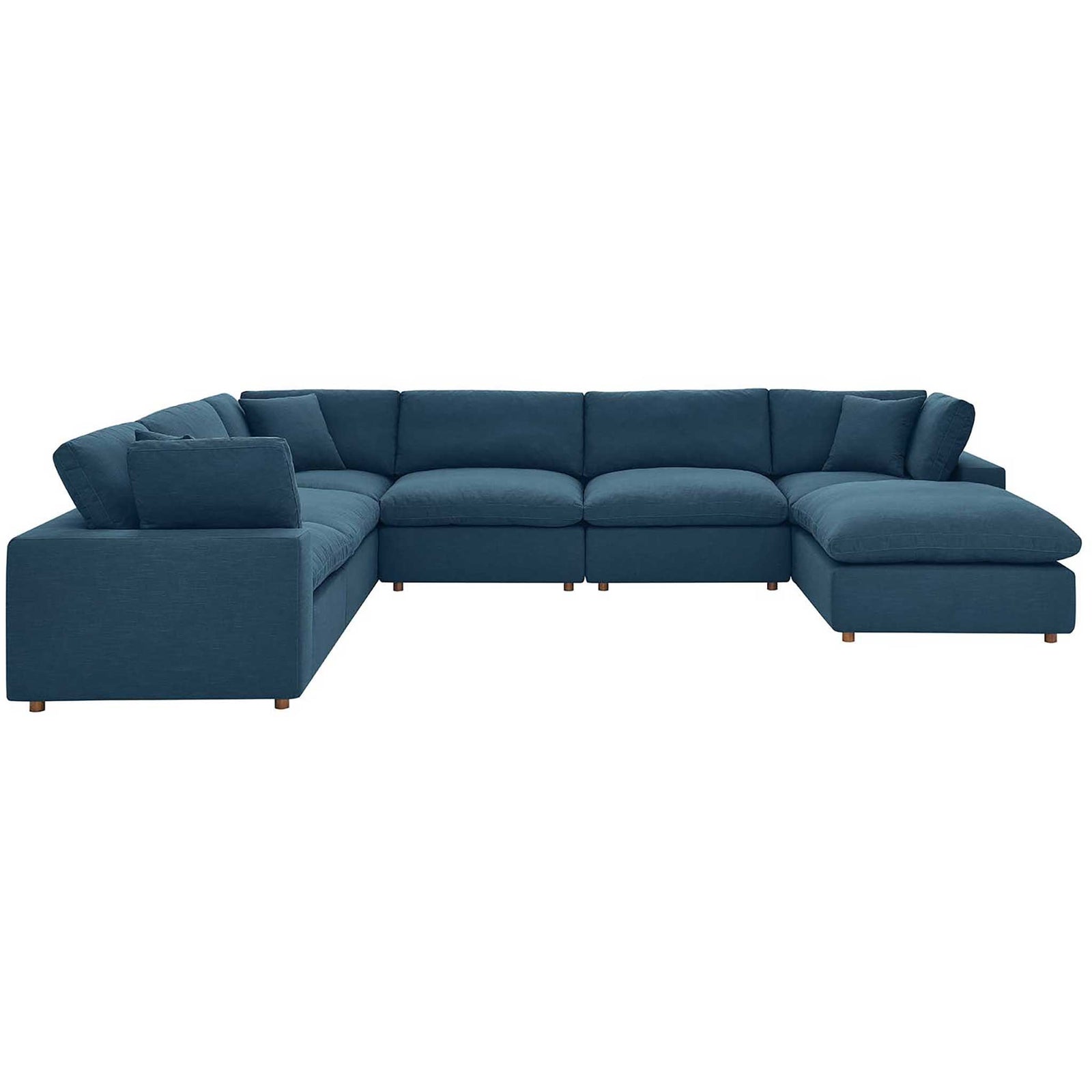 Carmen 7 Piece Modular Sofa with Ottoman Azure