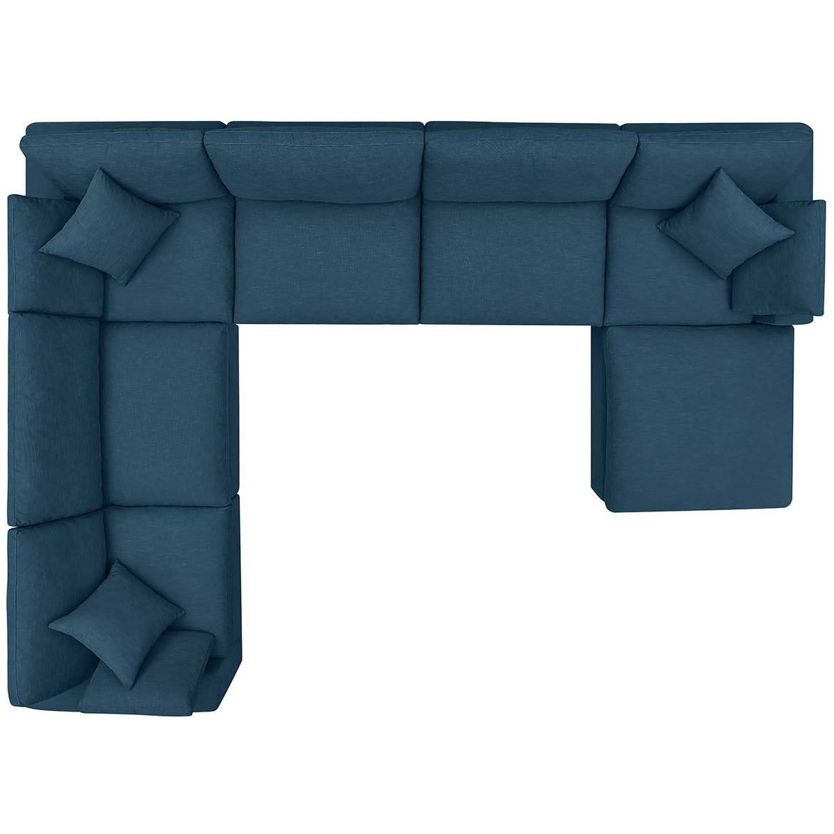 Carmen 7 Piece Modular Sofa with Ottoman Azure