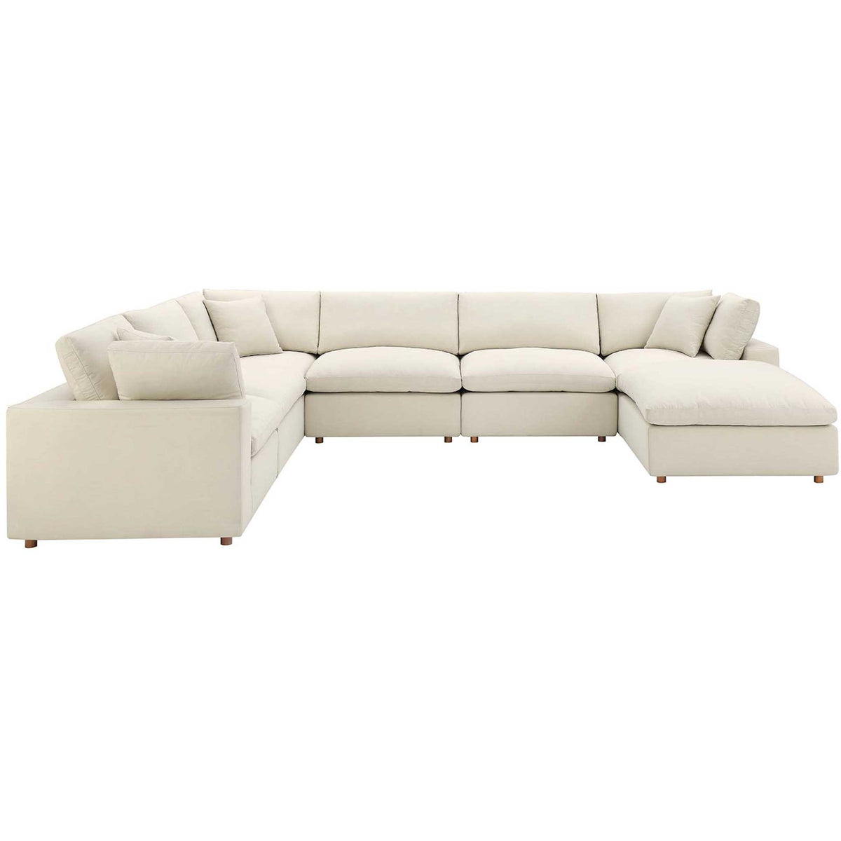 Carmen 7 Piece Modular Sofa with Ottoman Light Beige