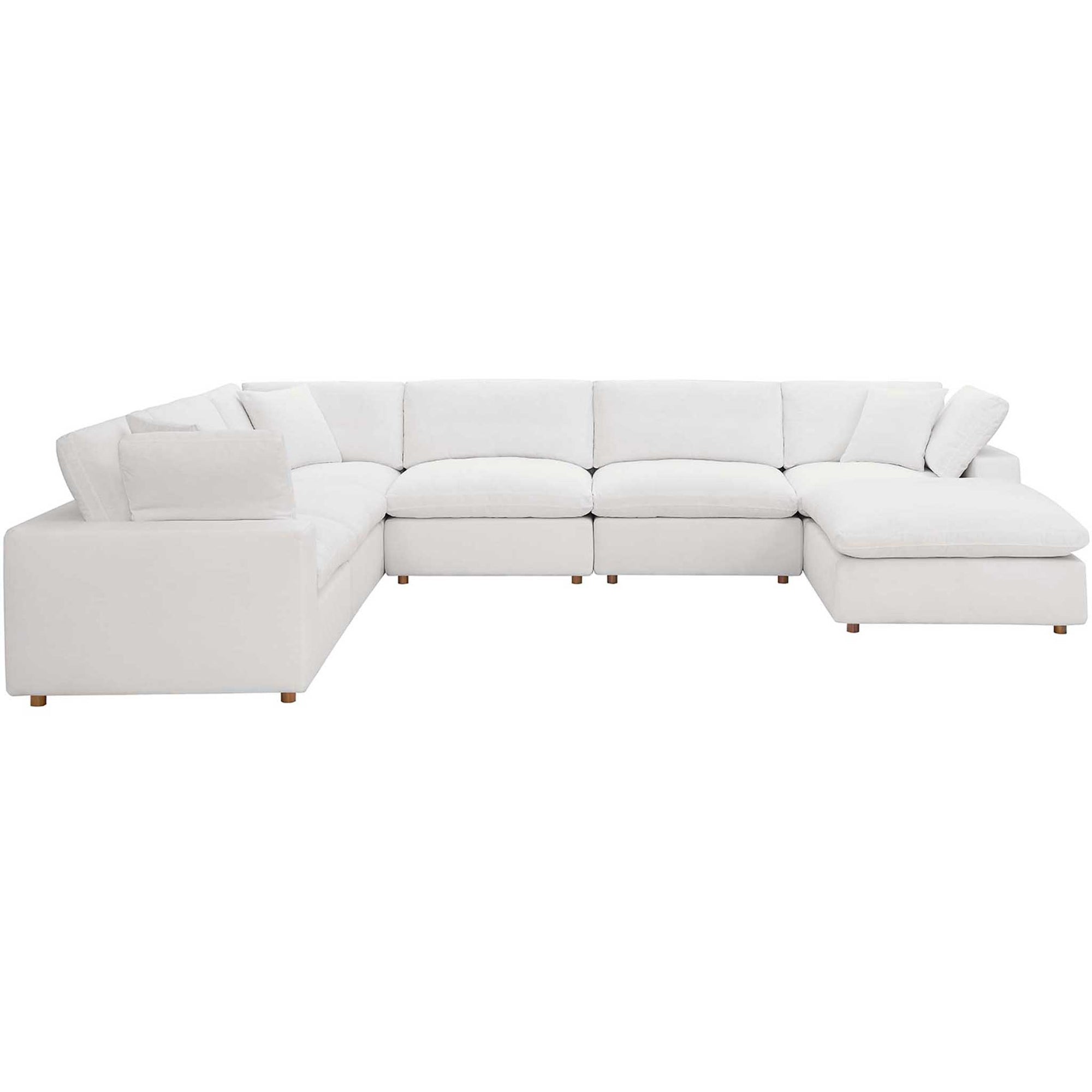 Carmen 7 Piece Modular Sofa with Ottoman Pure White