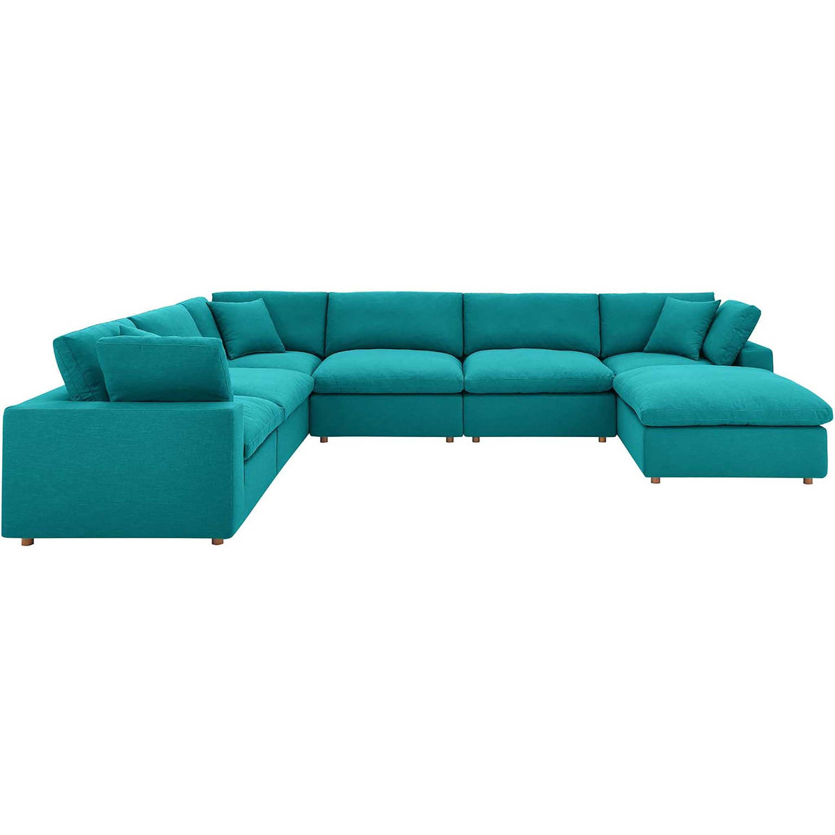 Carmen 7 Piece Modular Sofa with Ottoman Teal