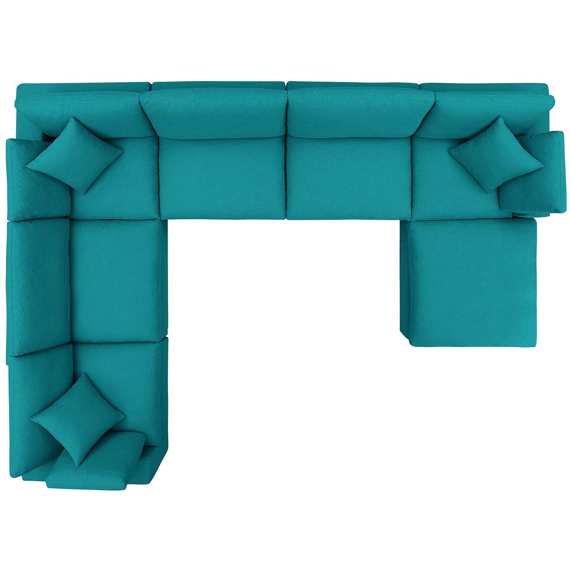 Carmen 7 Piece Modular Sofa with Ottoman Teal