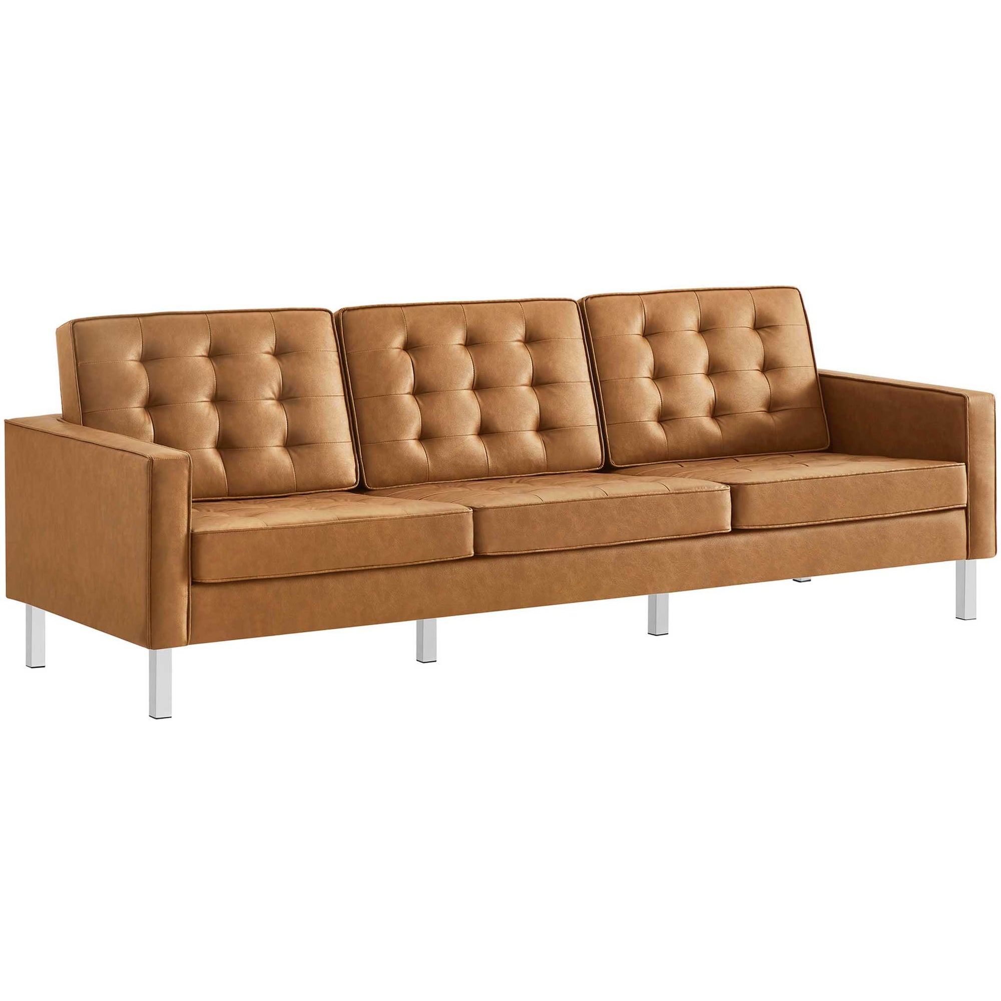 Lyte Leather Sofa Silver/Tan