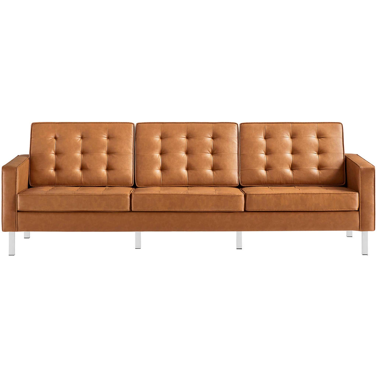 Lyte Leather Sofa Silver/Tan