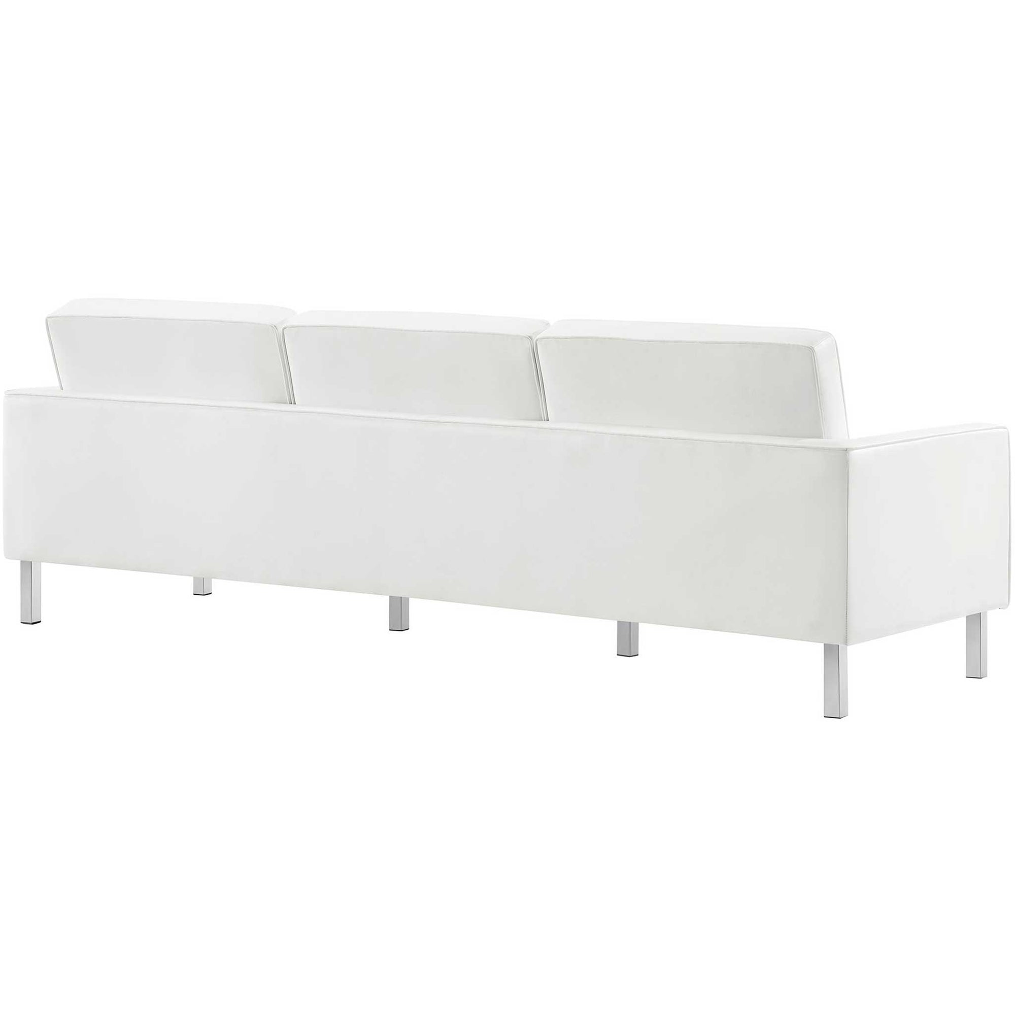 Lyte Leather Sofa Silver/White