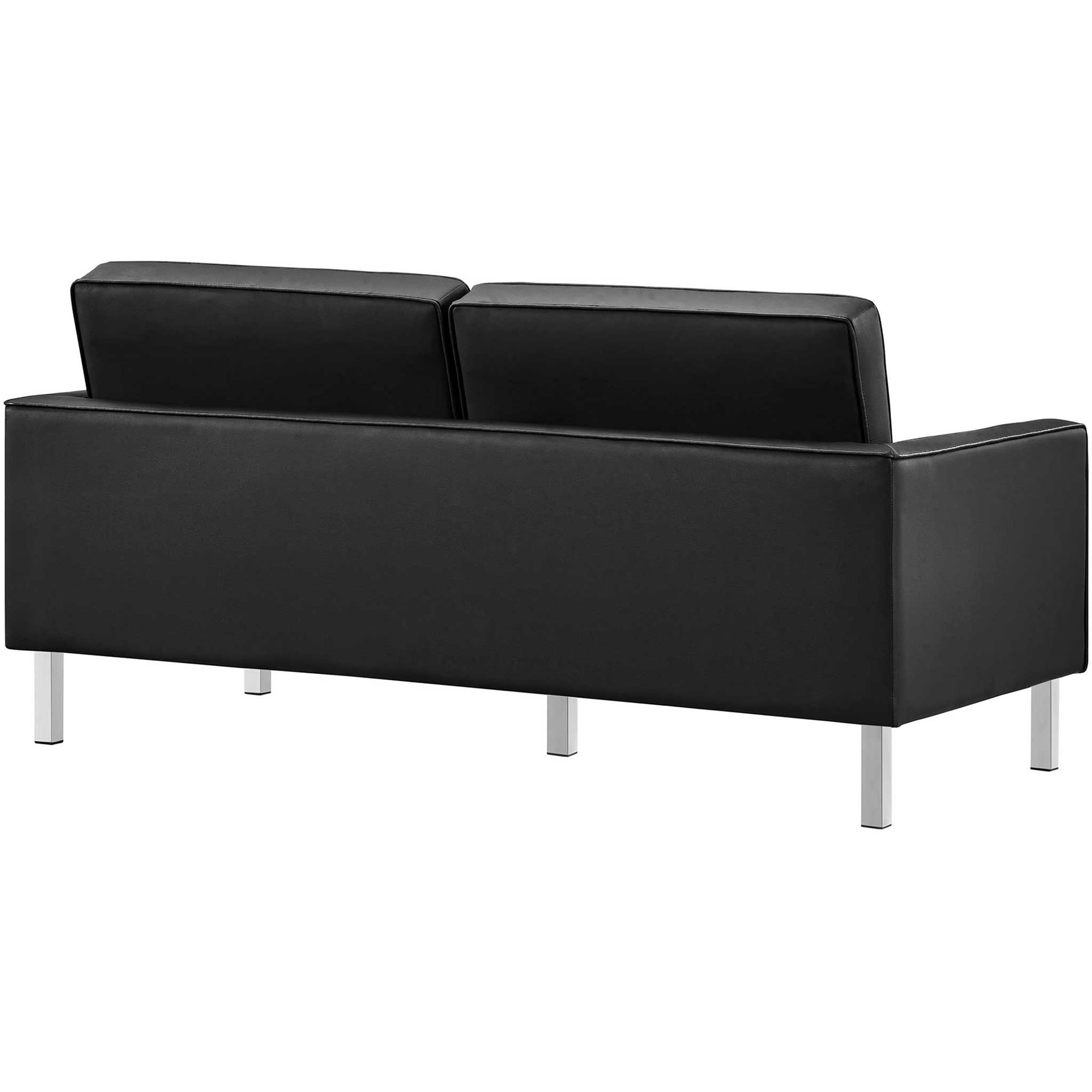 Lyte Leather Loveseat Silver/Black