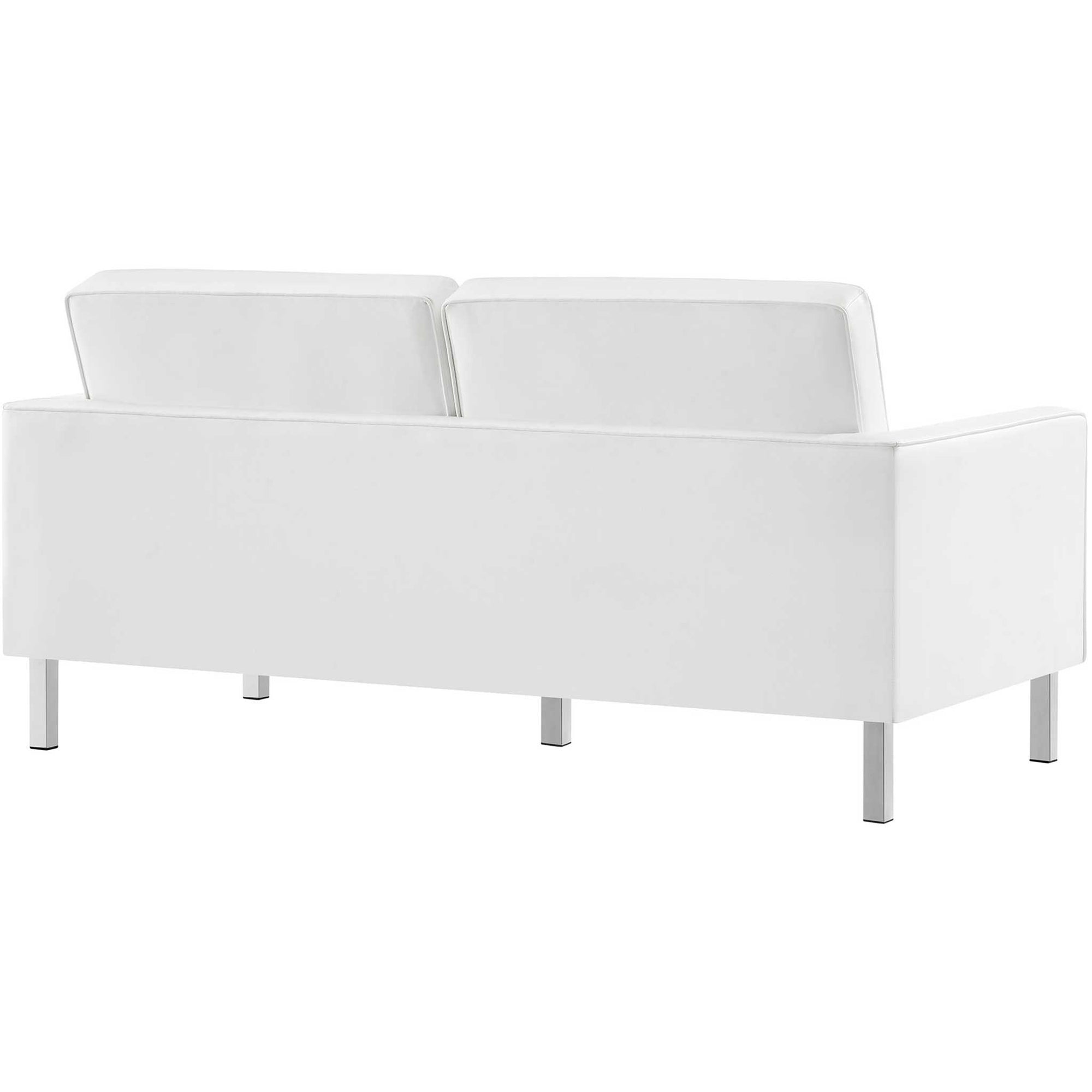 Lyte Leather Loveseat Silver/White