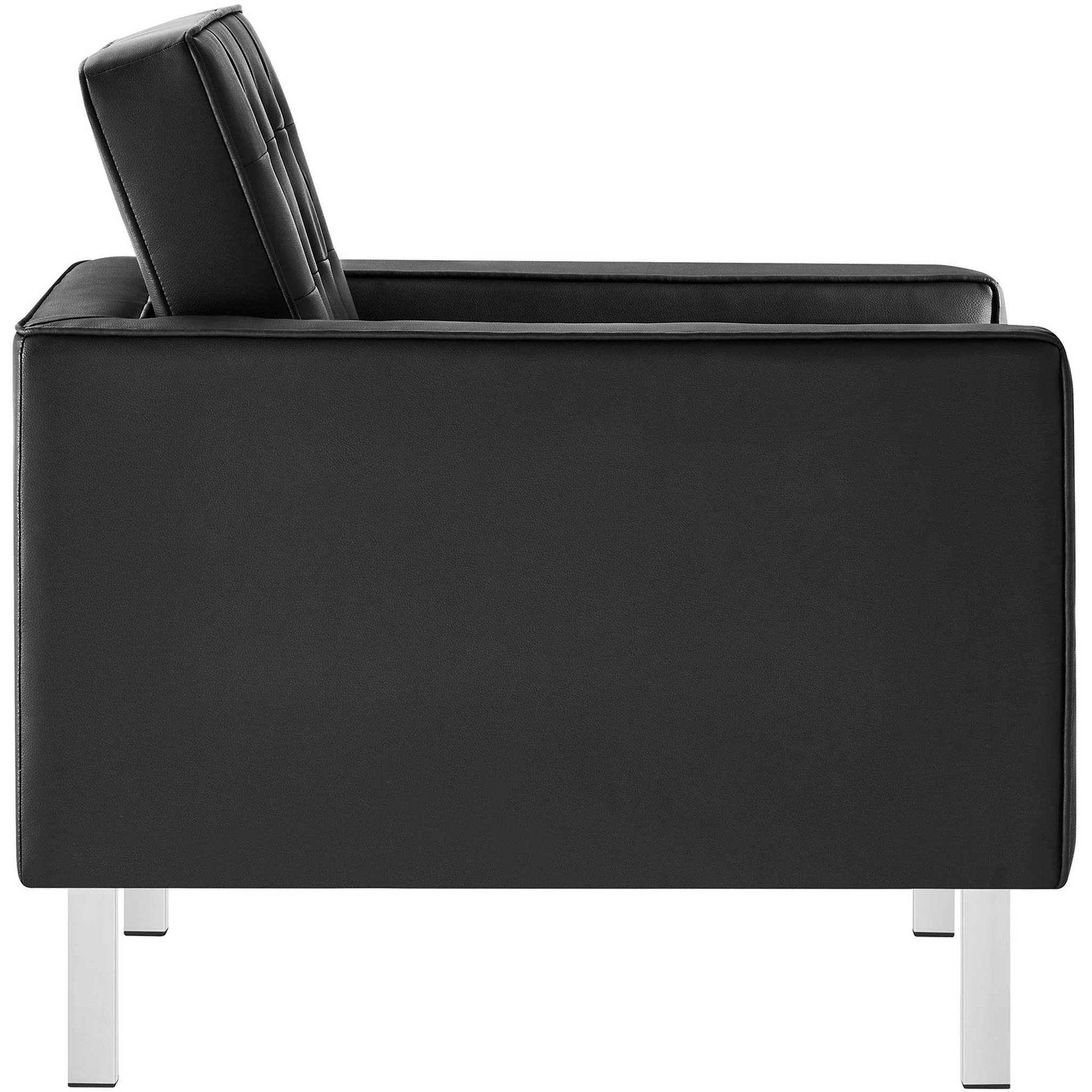 Lyte Leather Armchair Silver/Black