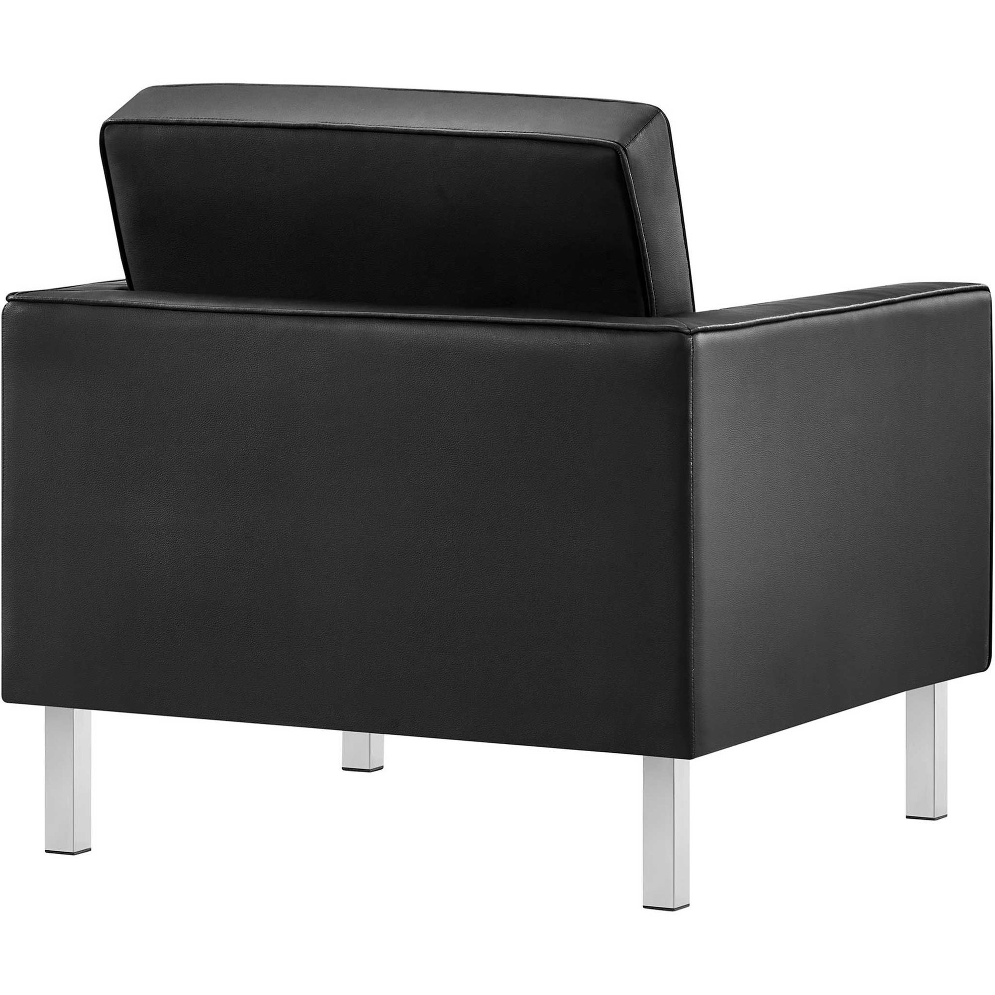 Lyte Leather Armchair Silver/Black