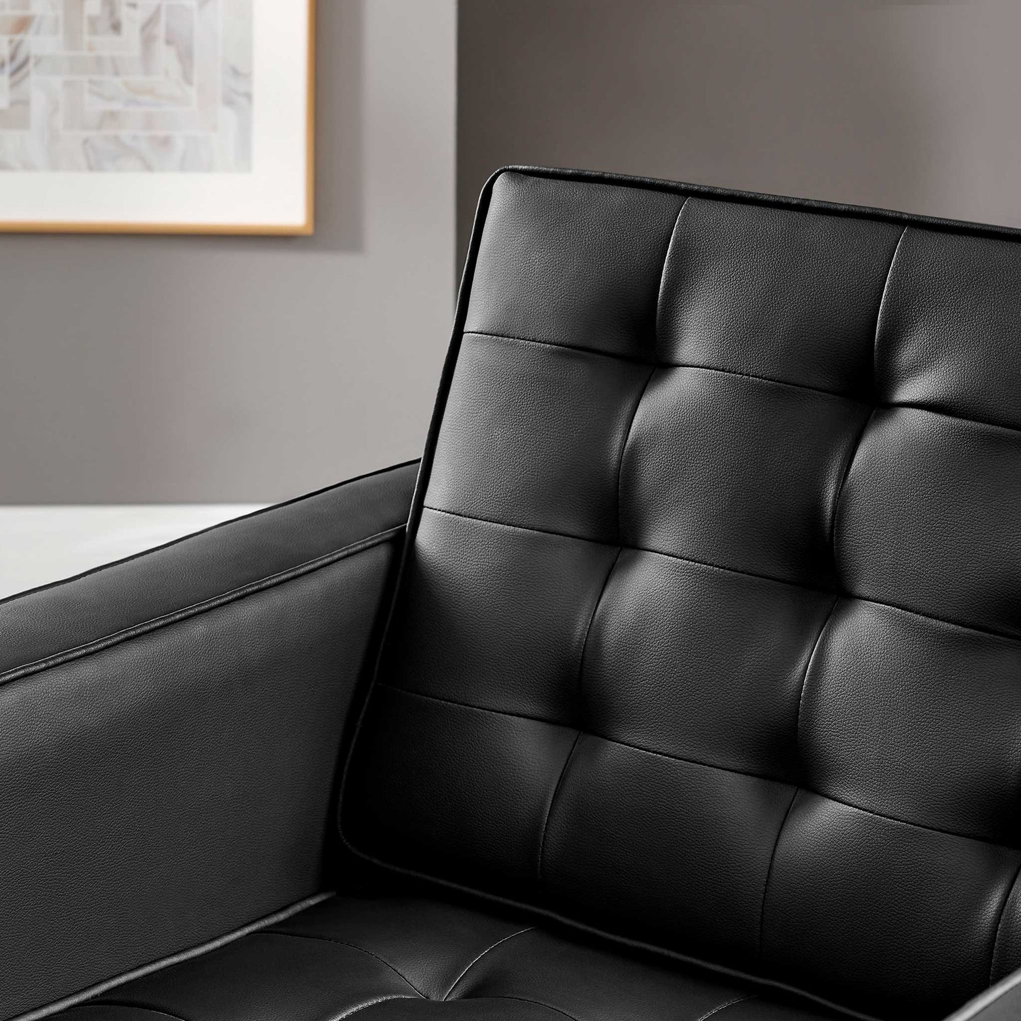 Lyte Leather Armchair Silver/Black