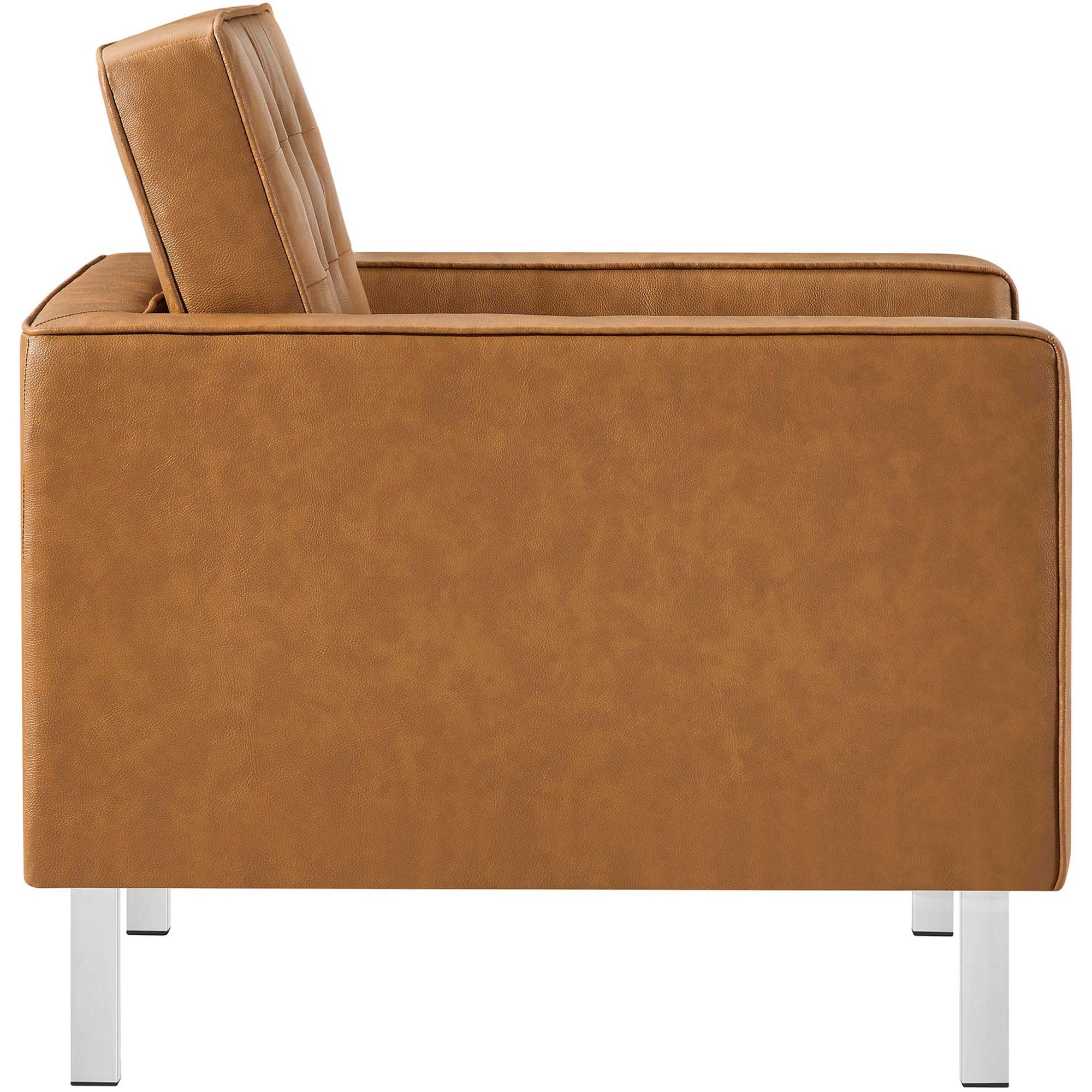 Lyte Leather Armchair Silver/Tan