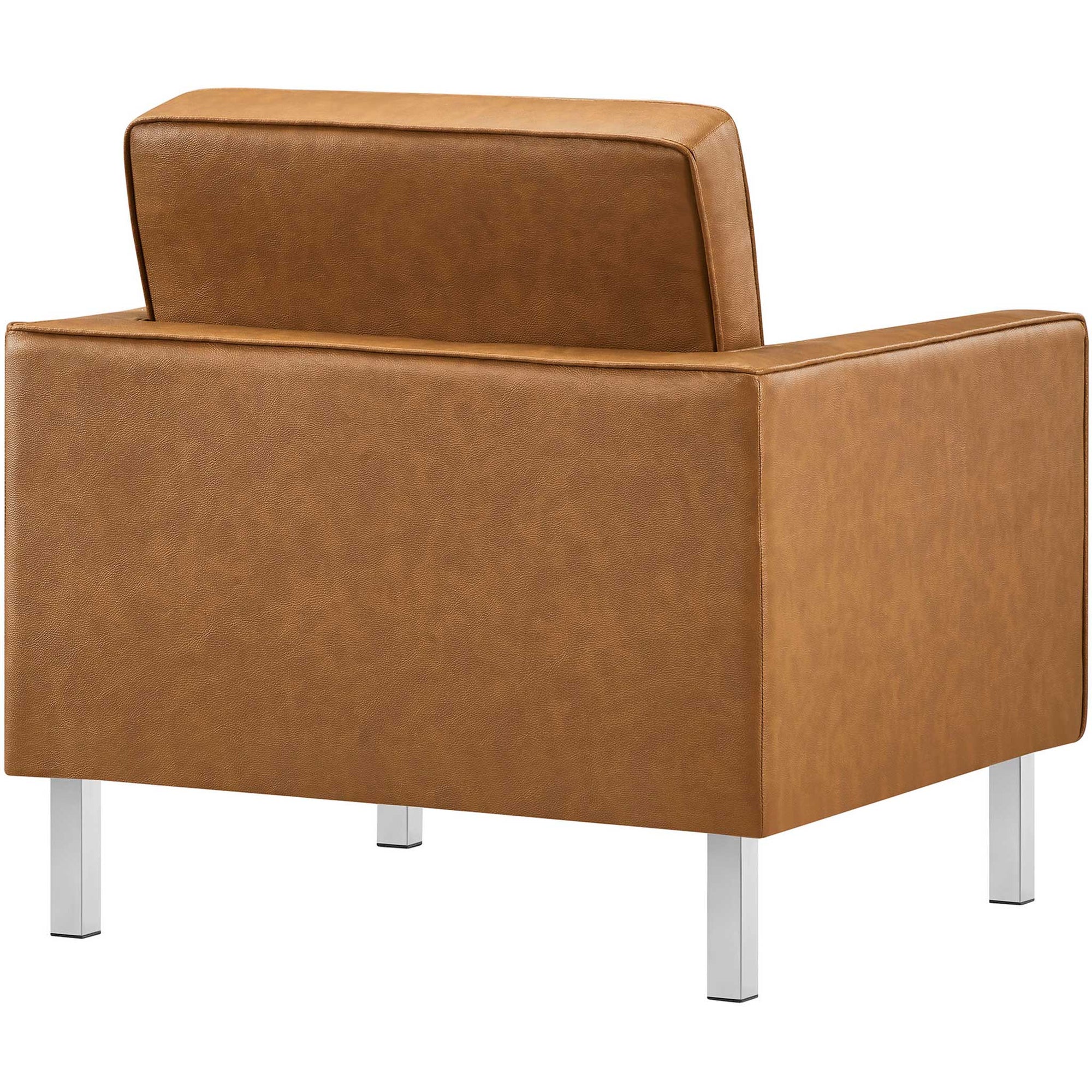 Lyte Leather Armchair Silver/Tan